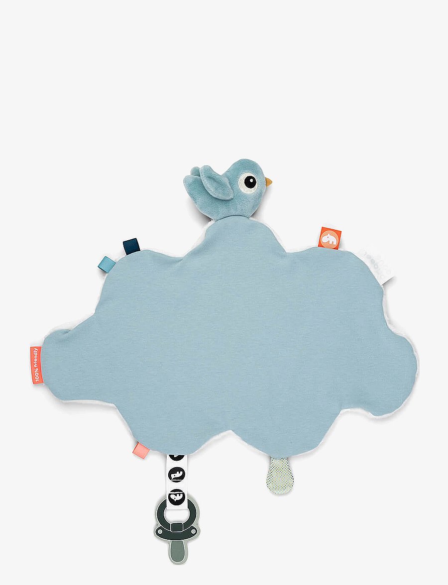 Done by Deer - Comfort blanket Happy clouds Blue - schmusetuch - blue - 2