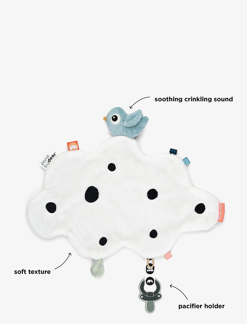 Done by Deer - Comfort blanket Happy clouds Blue - snuttefiltar - blue - 3