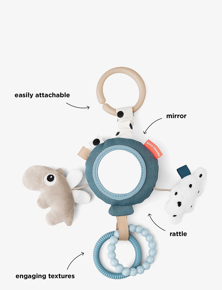 Done by Deer - To go activity mirror Happy clouds Blue - interaktiva leksaker - blue - 4