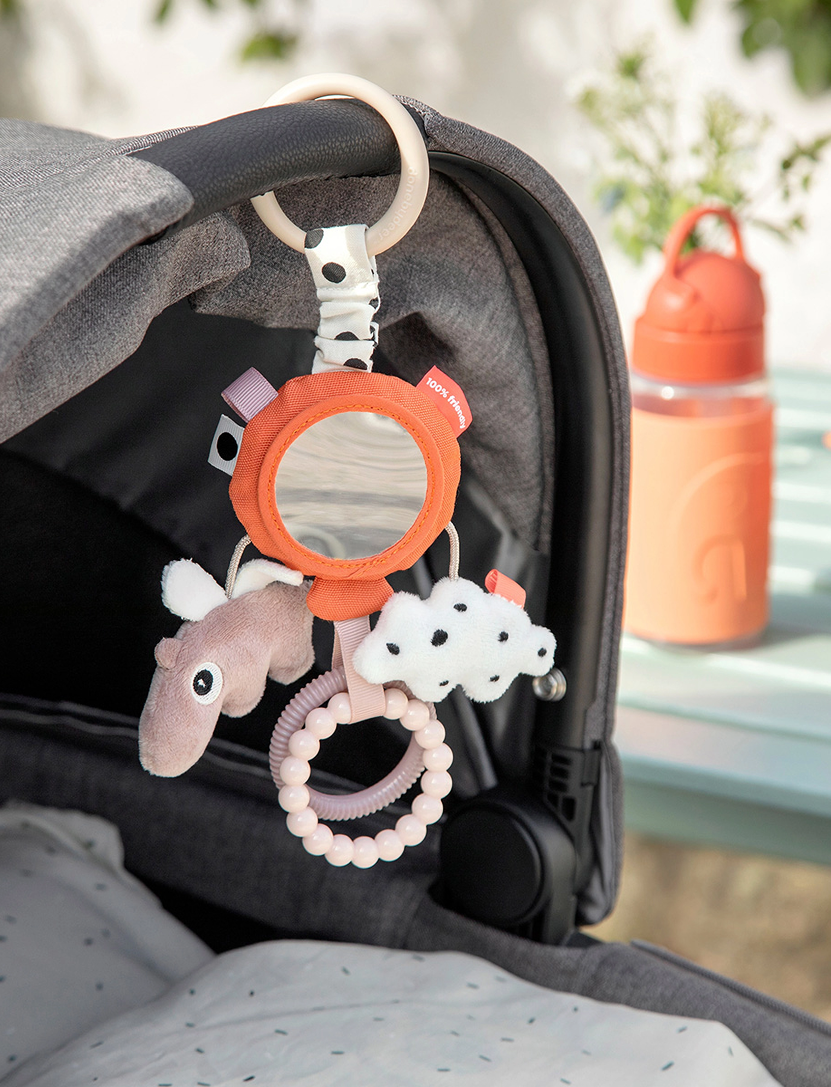 Done by Deer - To go activity mirror Happy clouds Papaya - gagnvirk leikföng - papaya - 5