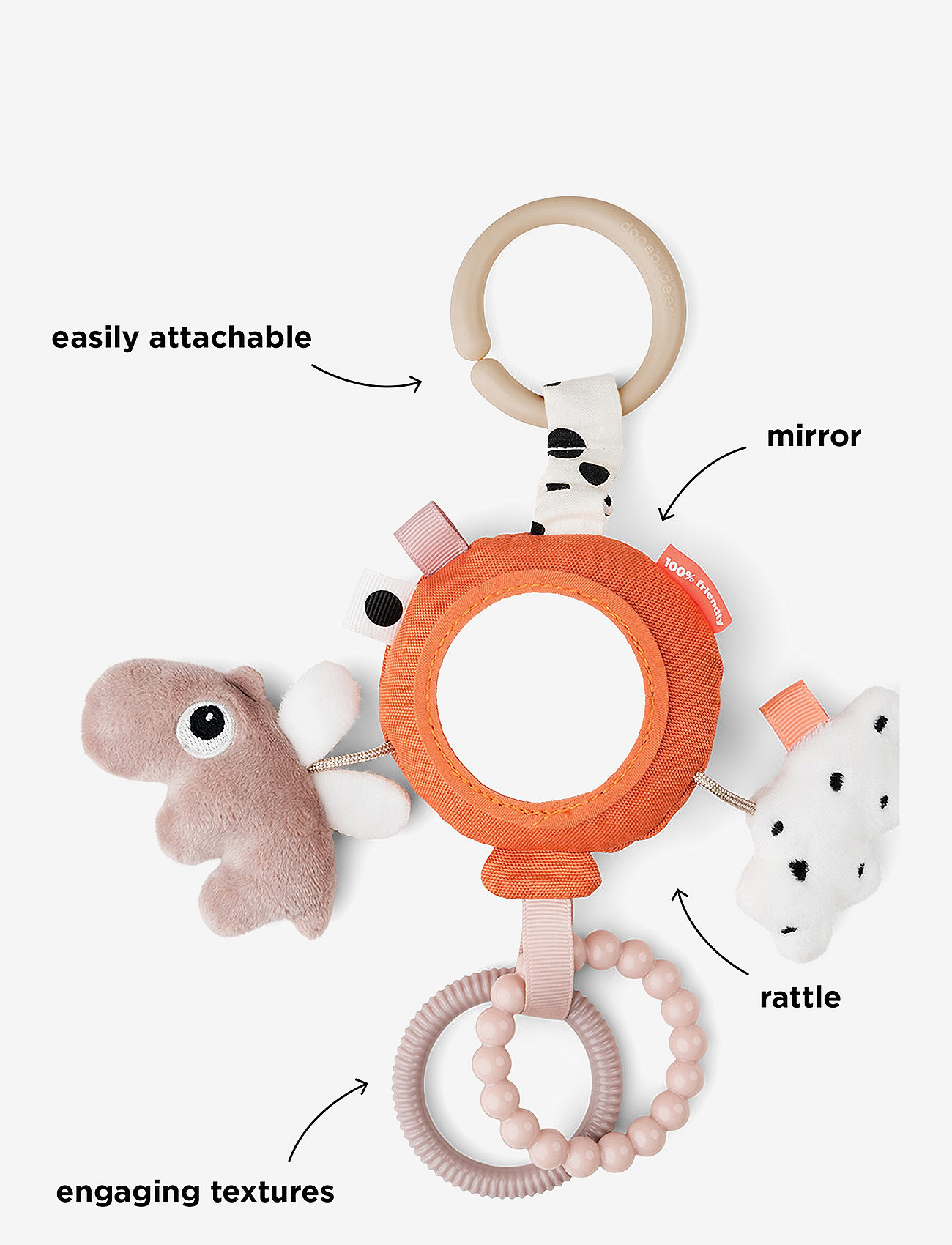 Done by Deer - To go activity mirror Happy clouds Papaya - geschenke unter 50€ - papaya - 4