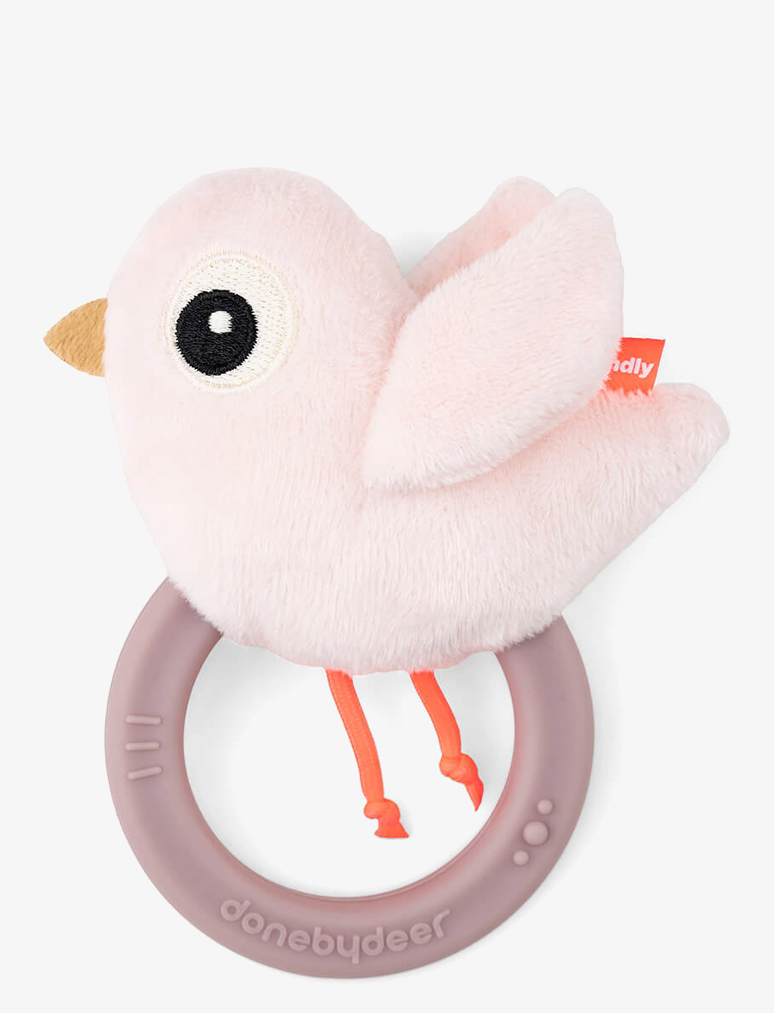 DONE BY DEER Sensory Rattle W/Teether Birdee Powder Pink - One Size - Kinder