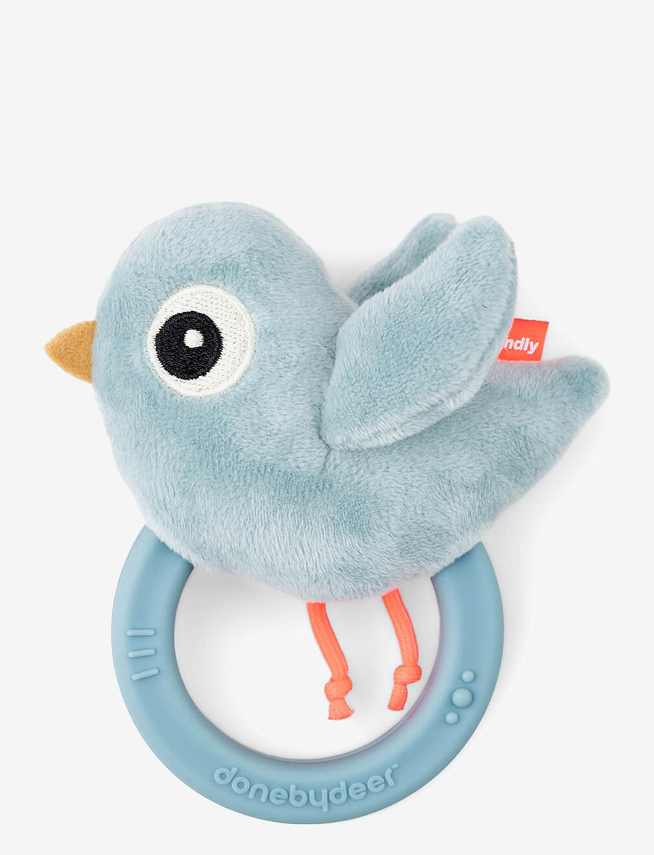 Done by Deer - Sensory rattle w/teether Birdee Blue - purulelut - blue - 1