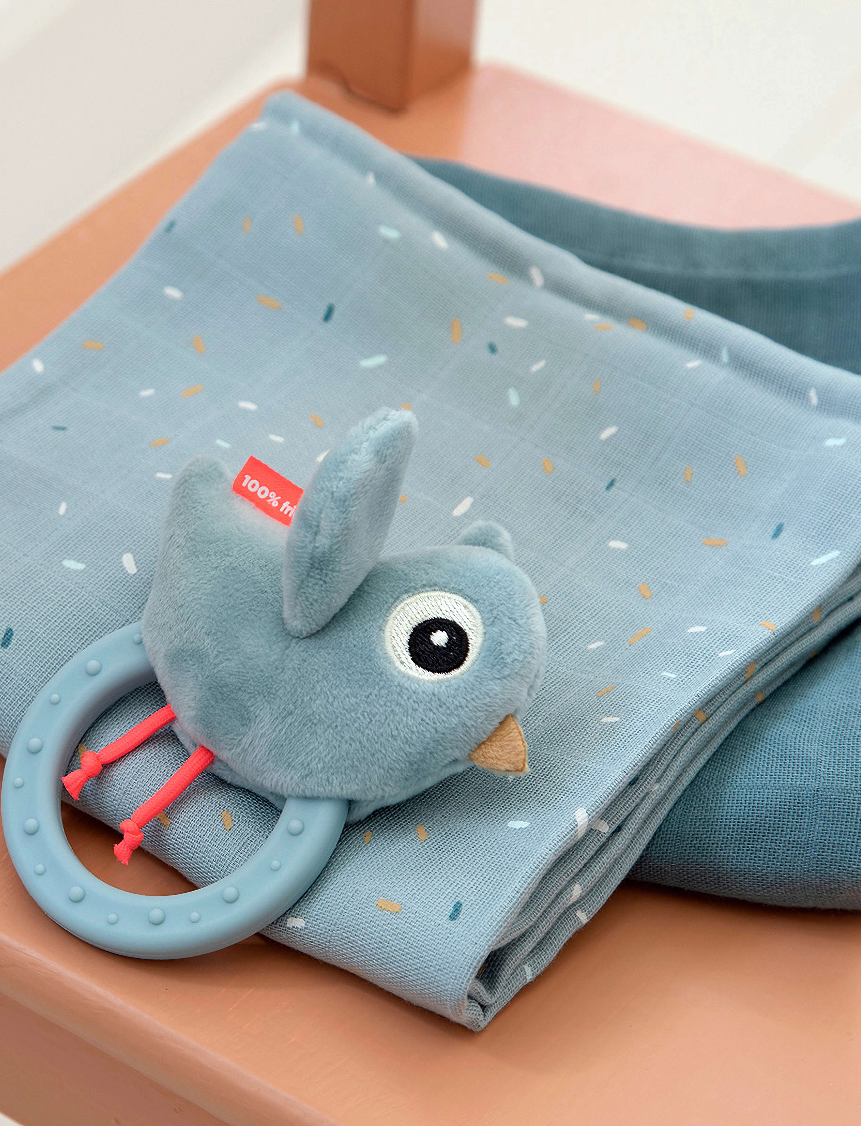 Done by Deer Sensory Rattle W/Teether Birdee Blue, Børn, Teething Legetøj, Blå, Str: ONE SIZE
