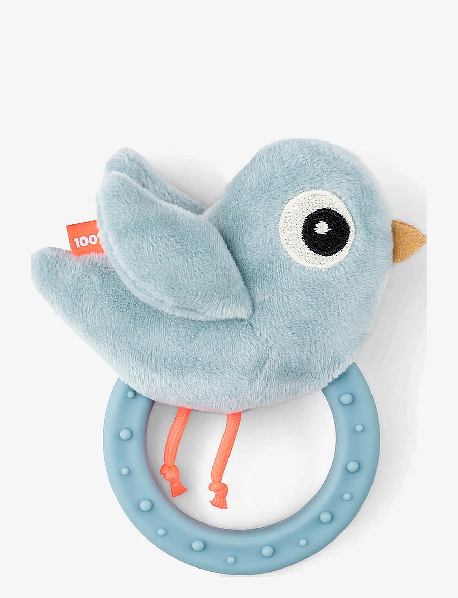 Done by Deer - Sensory rattle w/teether Birdee Blue - beißspielzeug - blue - 2