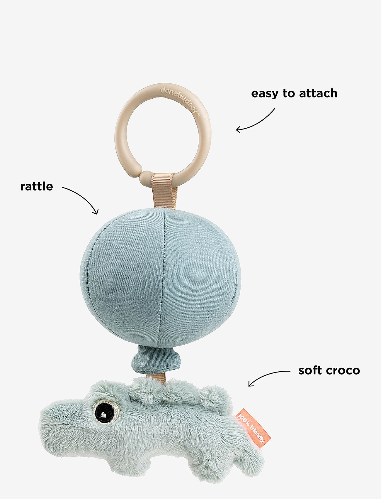 Done by Deer - To go friend Croco Blue - baby-mobiles - blue - 1