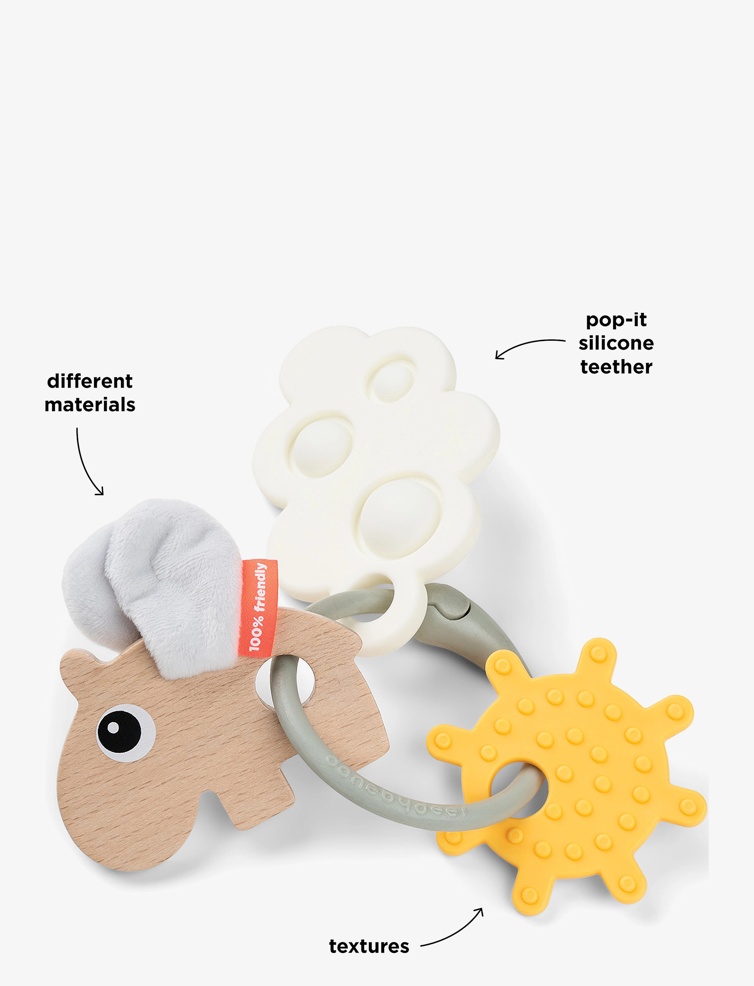 Done by Deer - Sensory activity ring Happy clouds Colour mix - gagnvirk leikföng - colour mix - 1