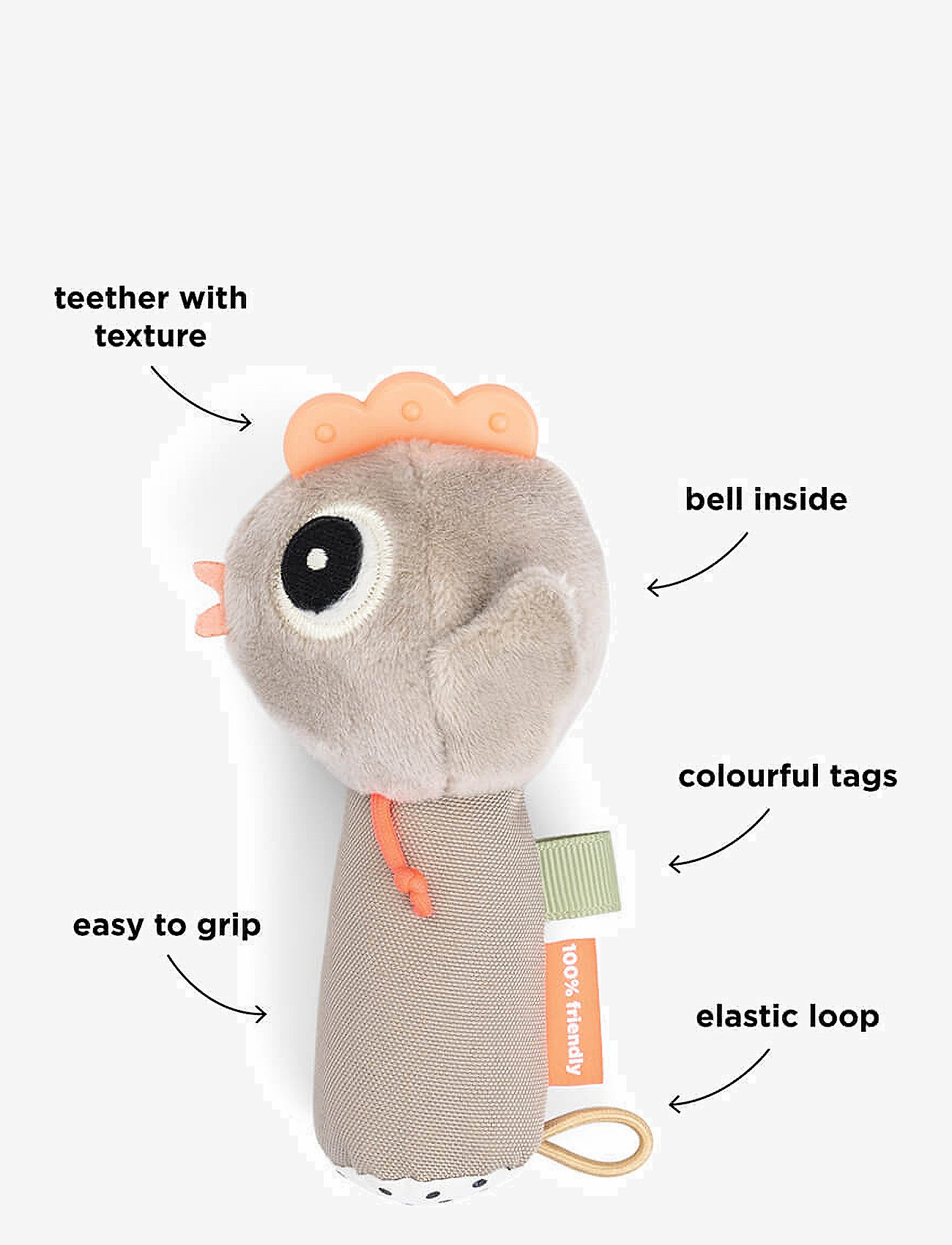 Done by Deer - Sensory rattle Tiny farm Sand - rasseln - sand - 1