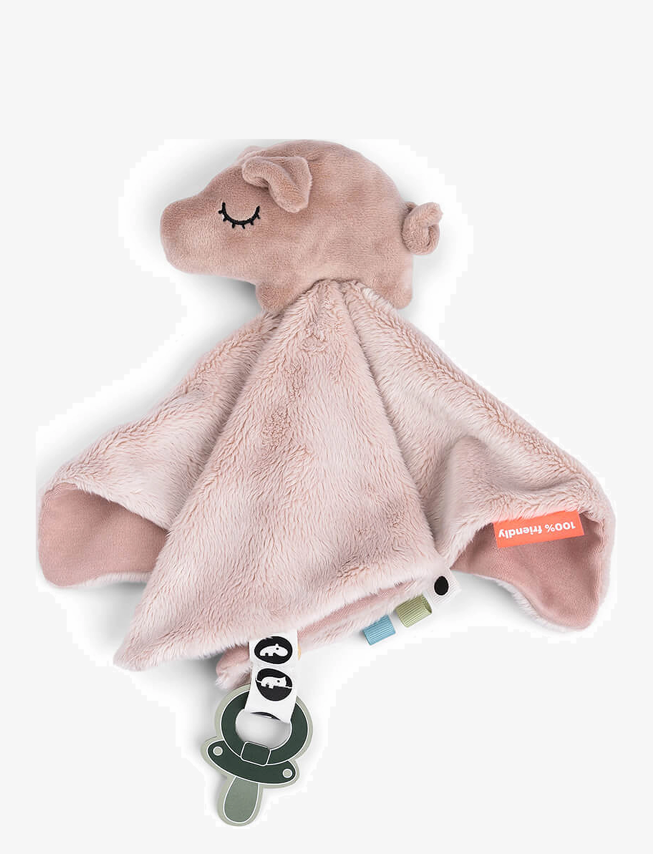 Done by Deer Comfort Blanket Pigee Powder, 27.5X 27.5 cm, Baby Sleep, Rosa - Cuddle Blankets, Kinder