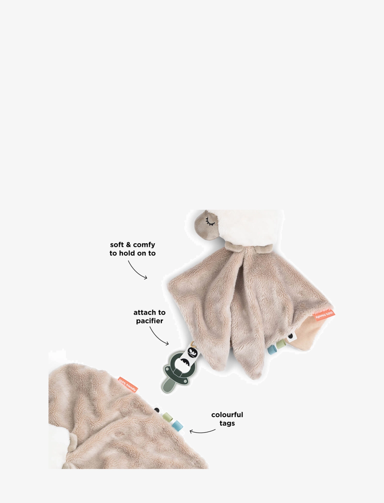 Done by Deer - Comfort blanket Sheepy Sand - cuddle blankets - sand - 3