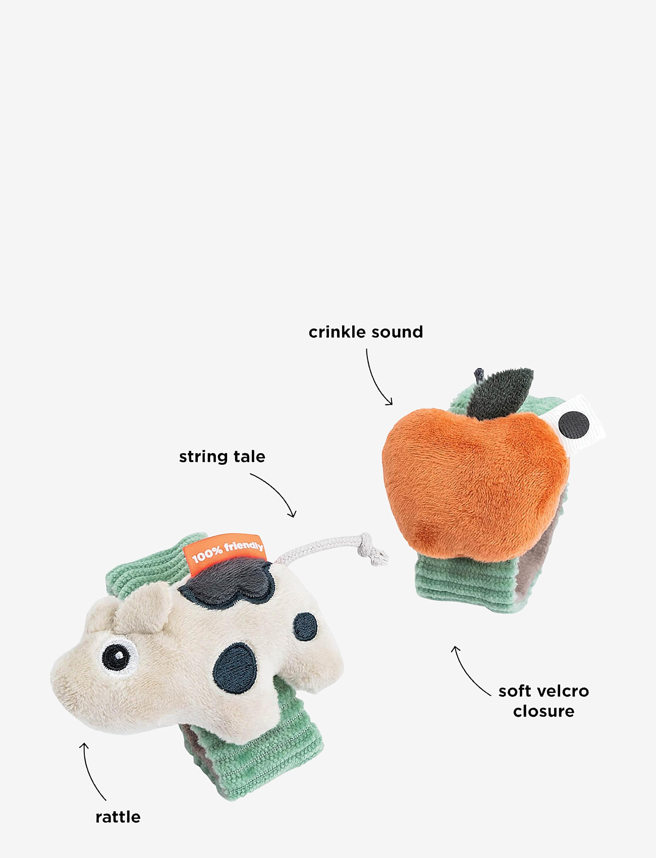 Done by Deer - Wrist rattle set 2-pack Dotti Green - skallror - green - 2