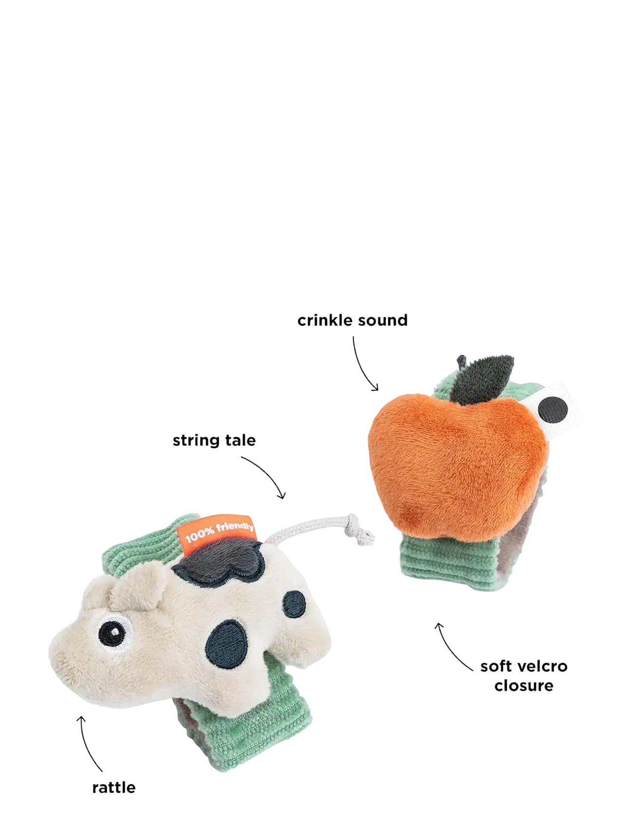 Done by Deer - Wrist rattle set 2-pack Dotti Green - barškučiai - green - 2