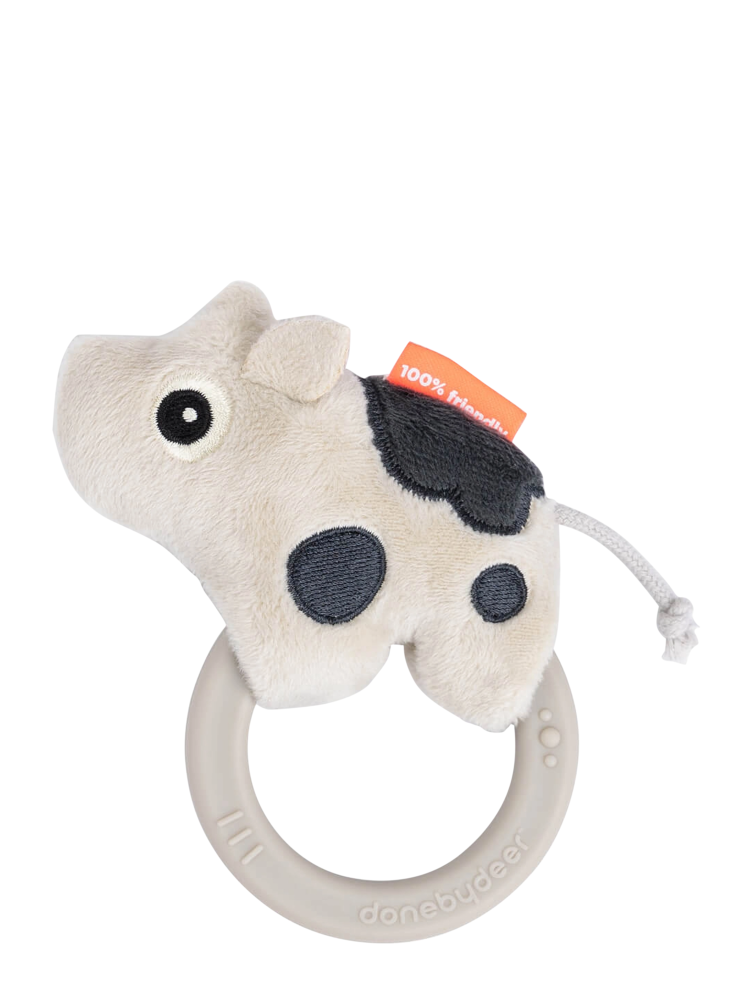DONE BY DEER Sensory Rattle W/Teether Dotti Sand Beige - 12X 21X 4CM - Kinder