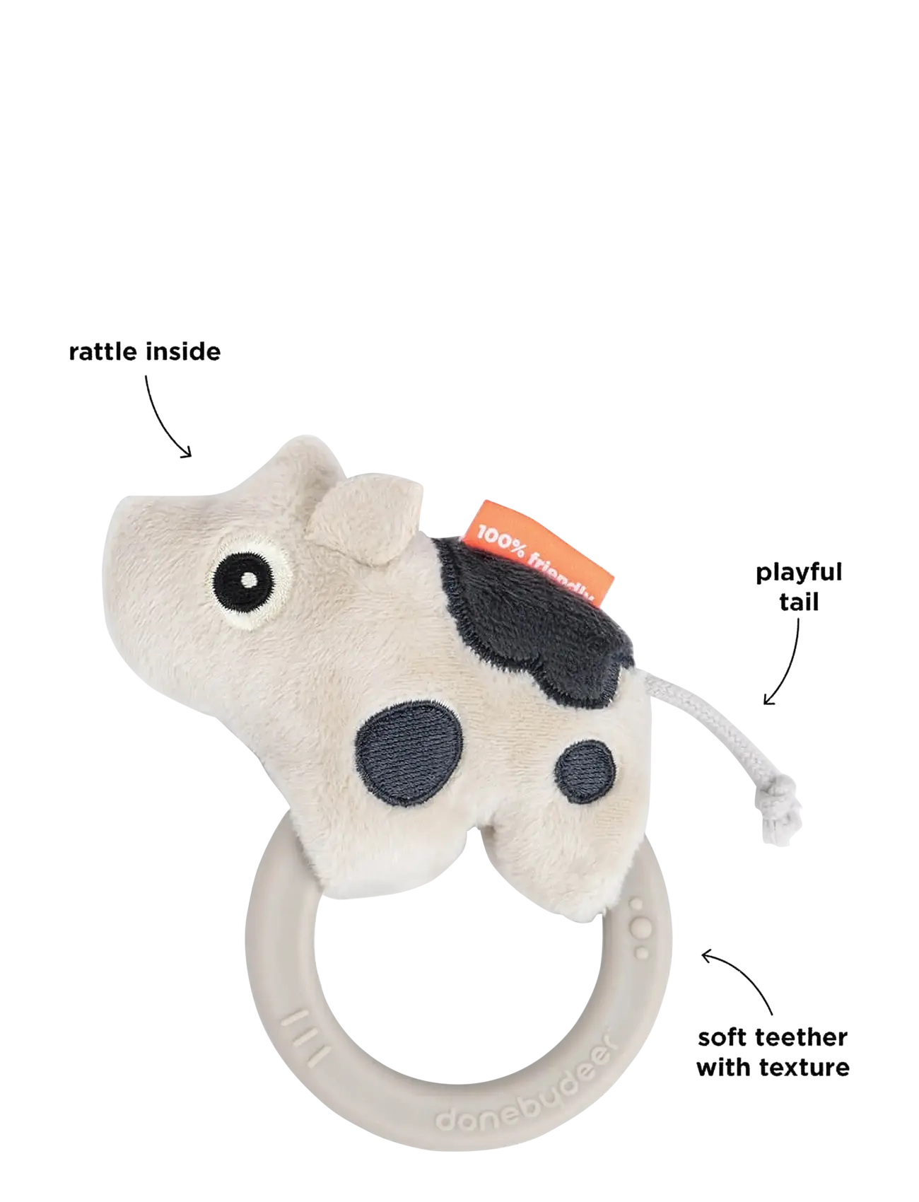 Done by Deer - Sensory rattle w/teether Dotti Sand - purulelut - sand - 2
