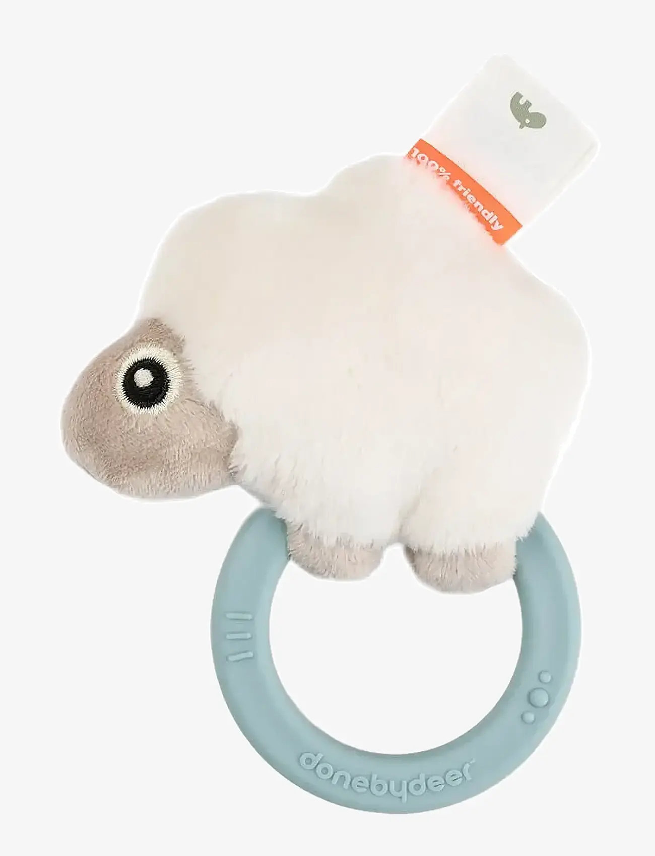 Done by Deer - Sensory rattle w/teether Sheepy Blue - teething toys - blue - 1