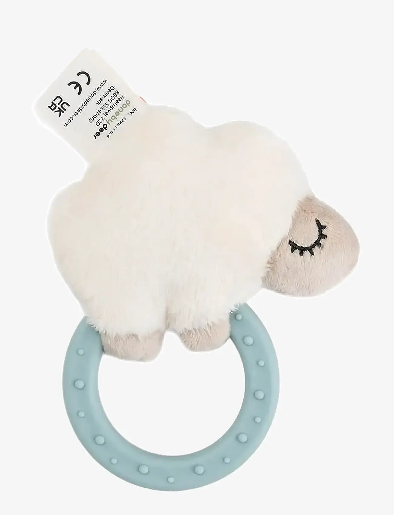 Done by Deer - Sensory rattle w/teether Sheepy Blue - teething toys - blue - 2