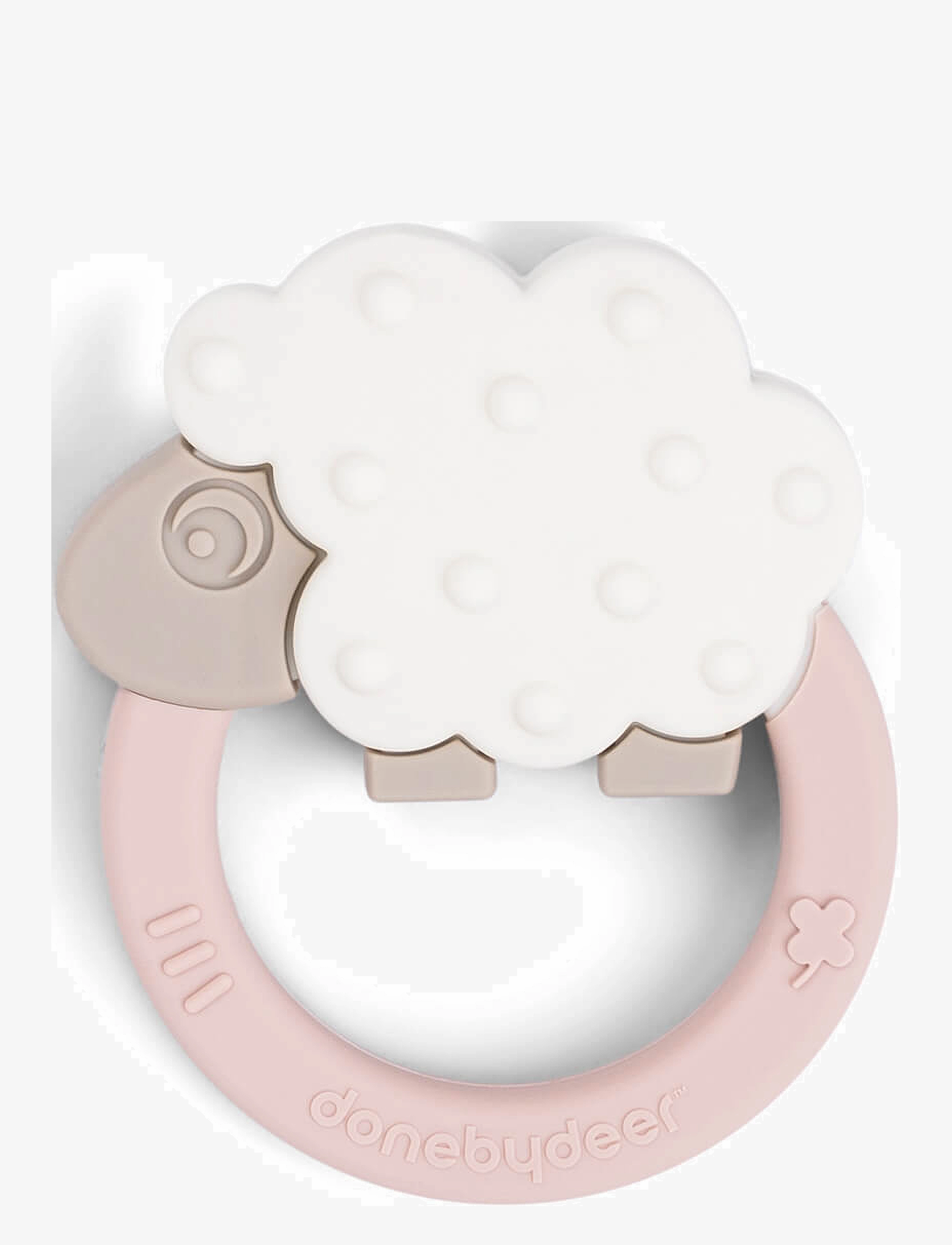 Done by Deer Teether Sheepy Powder, 7X 8.5X 2.5 cm, Pink, Baby Legetøj > Teething Legetøj, Børn