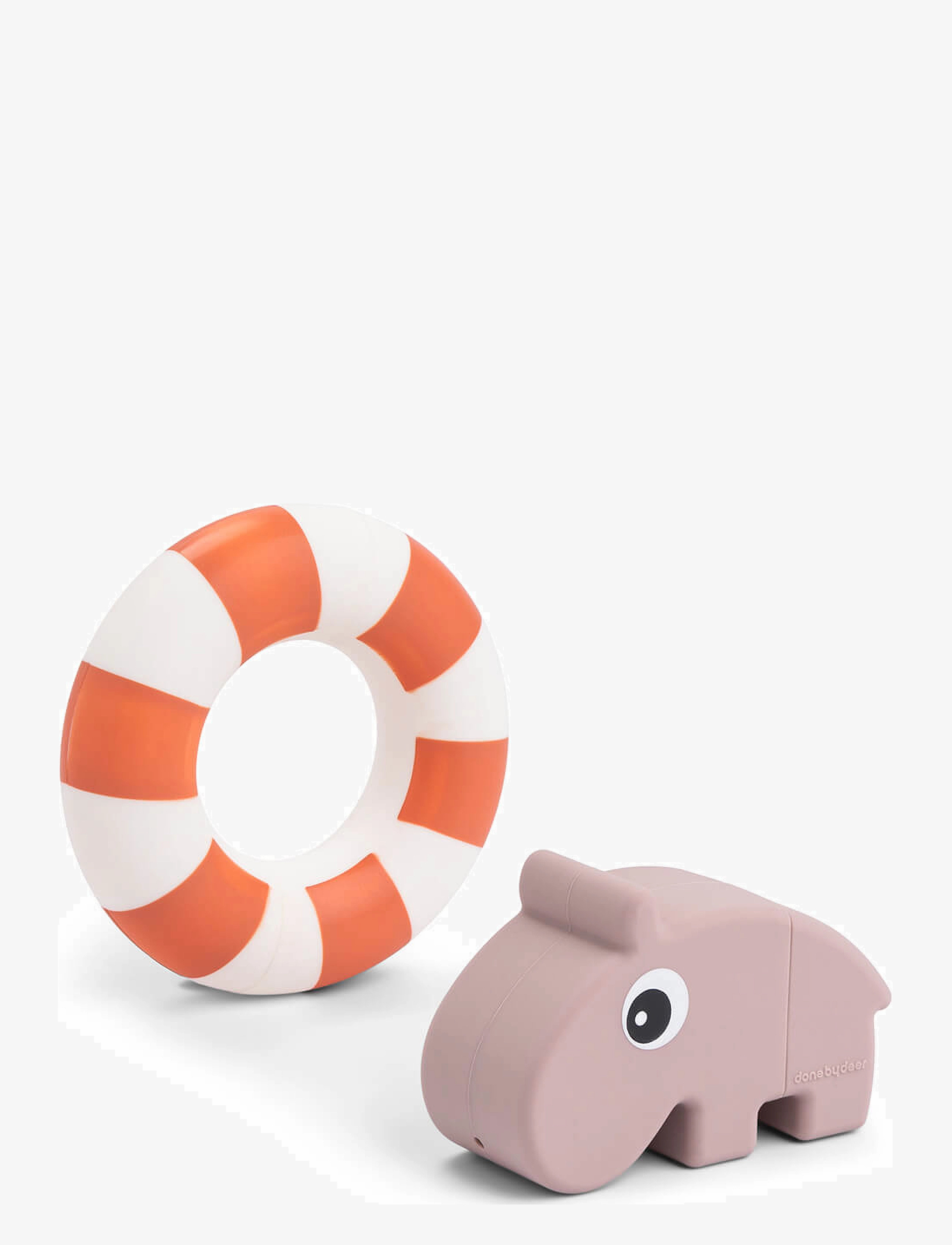 Done by Deer Bath Squirter Toy Ozzo Powder, OZZO:8X 3X H 5 cm.BATHING RING:Ø 9.5 cm, & Water Spielzeug, Rosa - Kinder