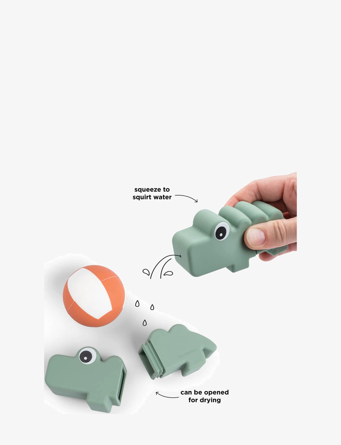 Done by Deer - Bath squirter toy Croco Green - andet vandlegetøj - green - 2