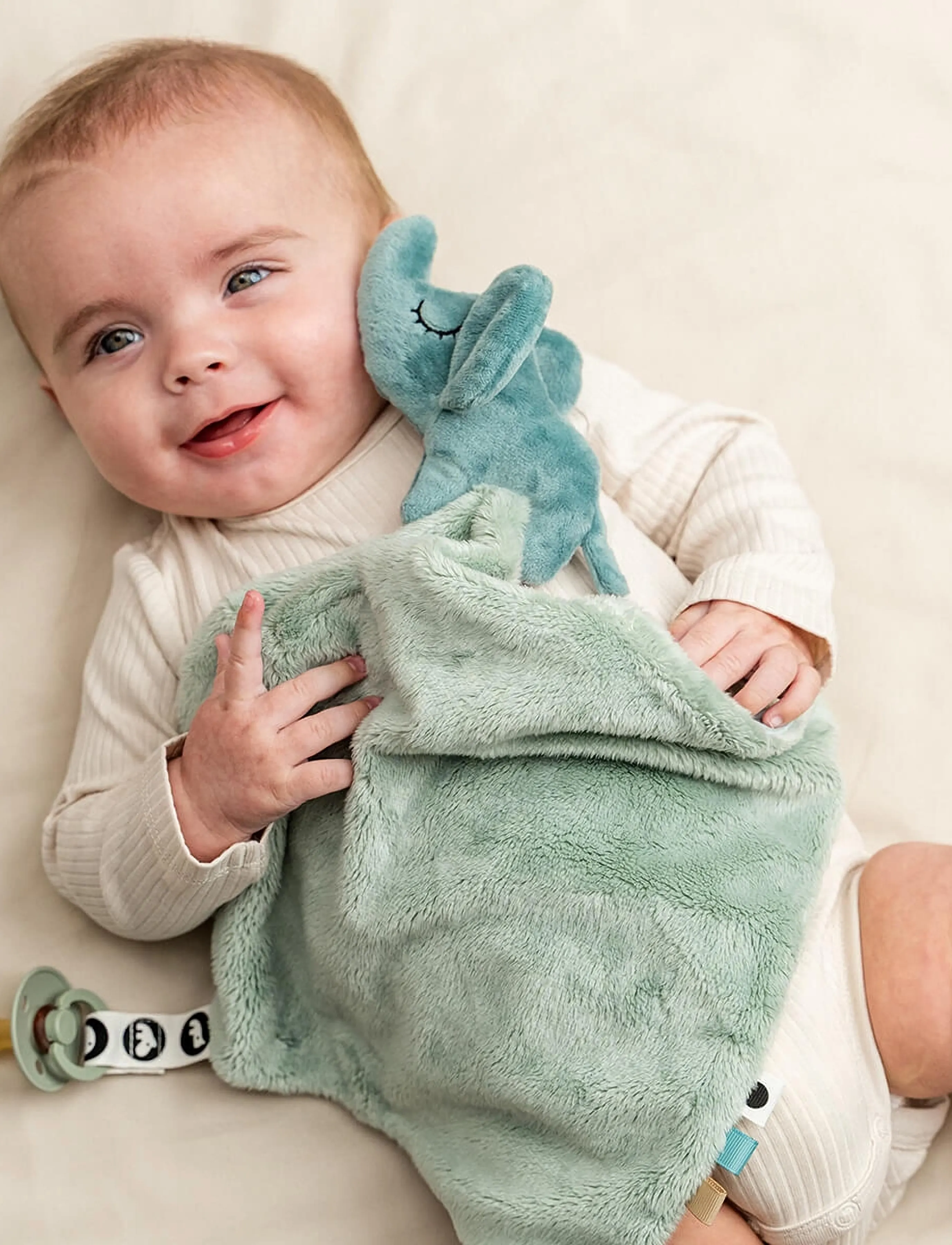 Done by Deer Comfort Blanket Elphee Blue, 28X 28 cm, Baby Sleep, Grün - Cuddle Blankets, Kinder