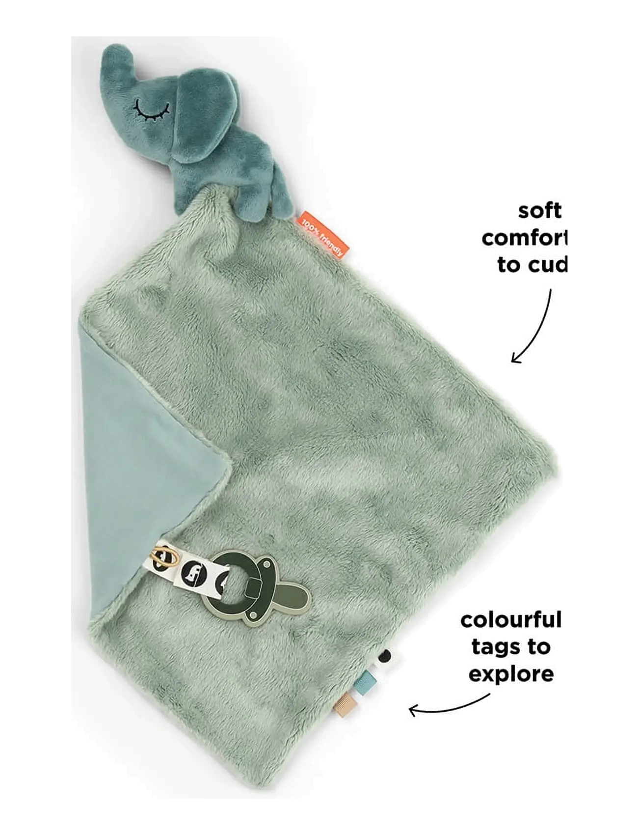 Done by Deer - Comfort blanket Elphee Blue - cuddle blankets - blue - 3