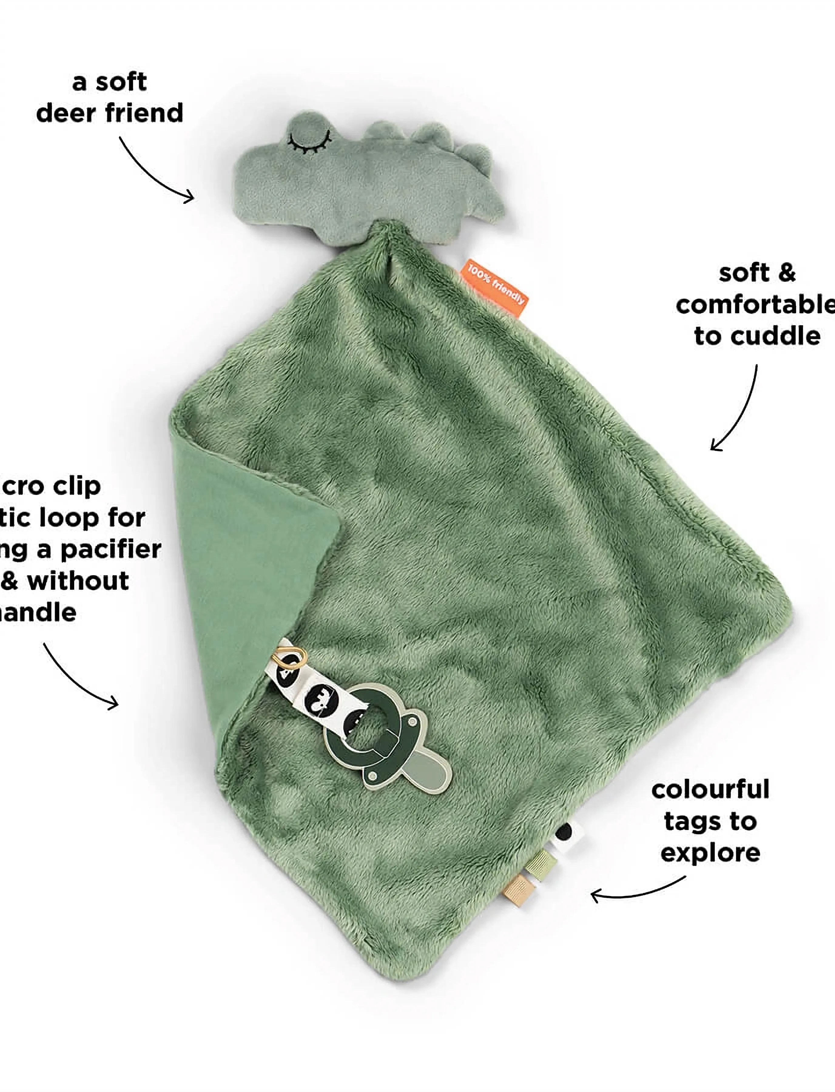 Done by Deer - Comfort blanket Croco Green - cuddle blankets - green - 4