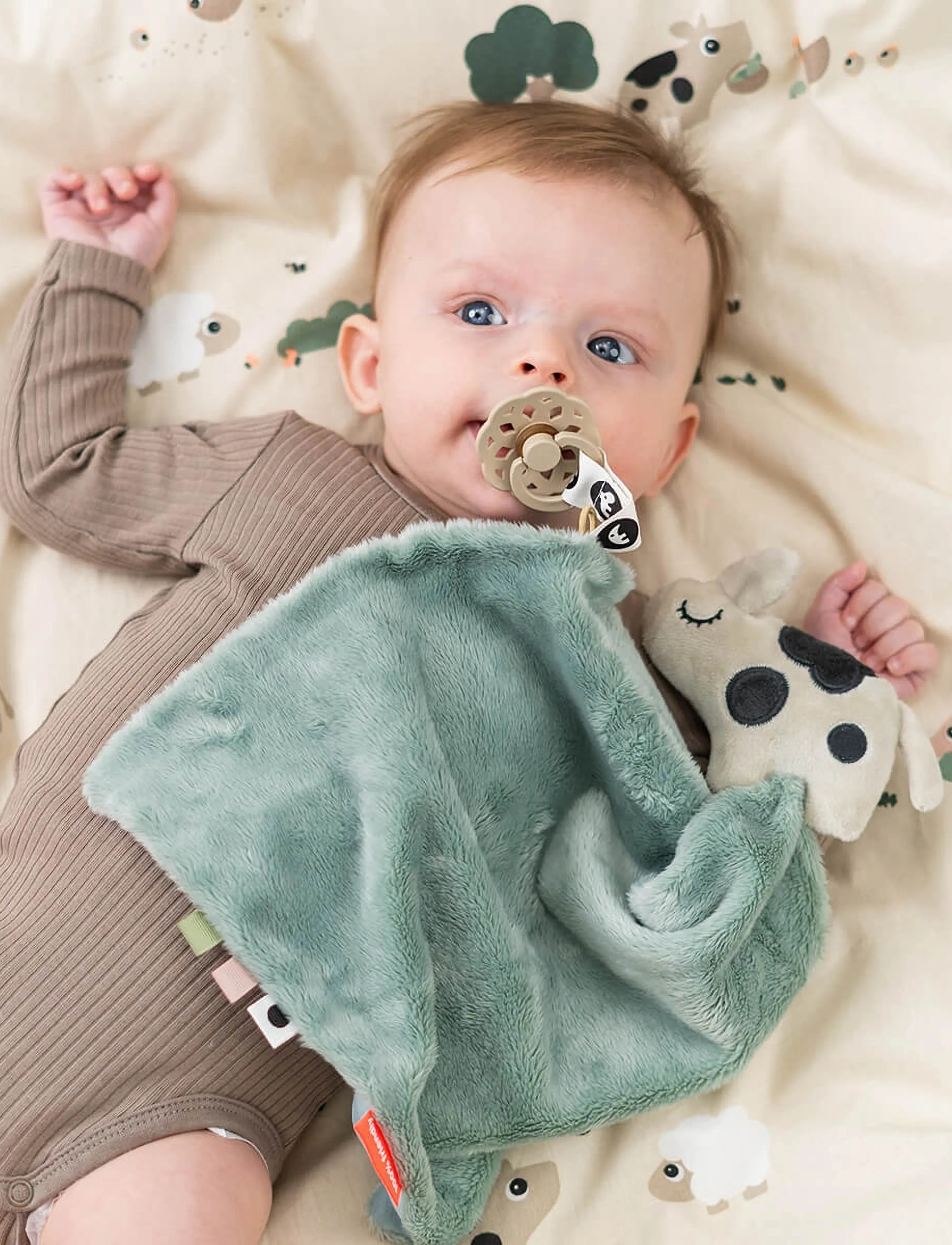 Done by Deer Comfort Blanket Dotti Blue, 28X 28 cm, Baby Sleep, Blau - Cuddle Blankets, Kinder