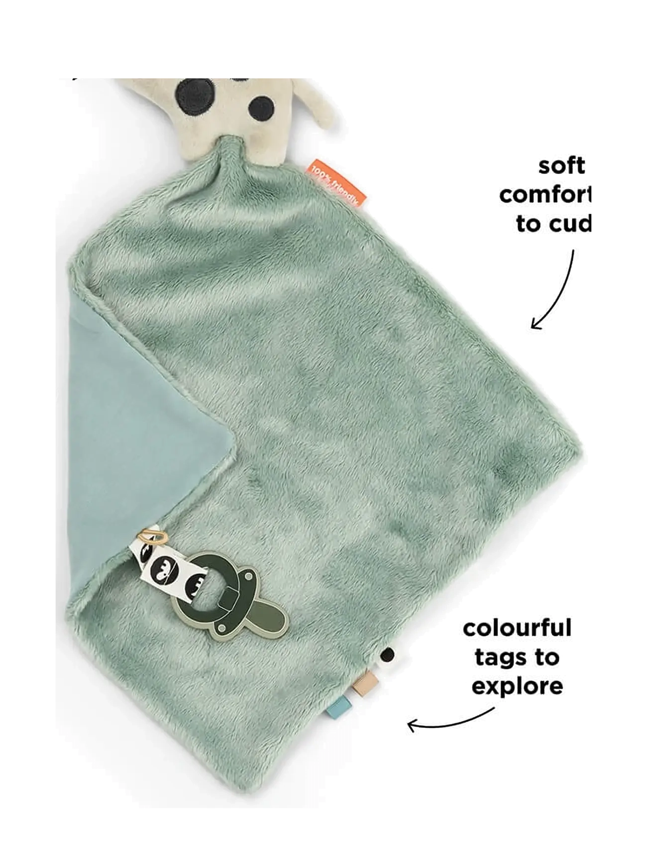 Done by Deer - Comfort blanket Dotti Blue - schmusetuch - blue - 3