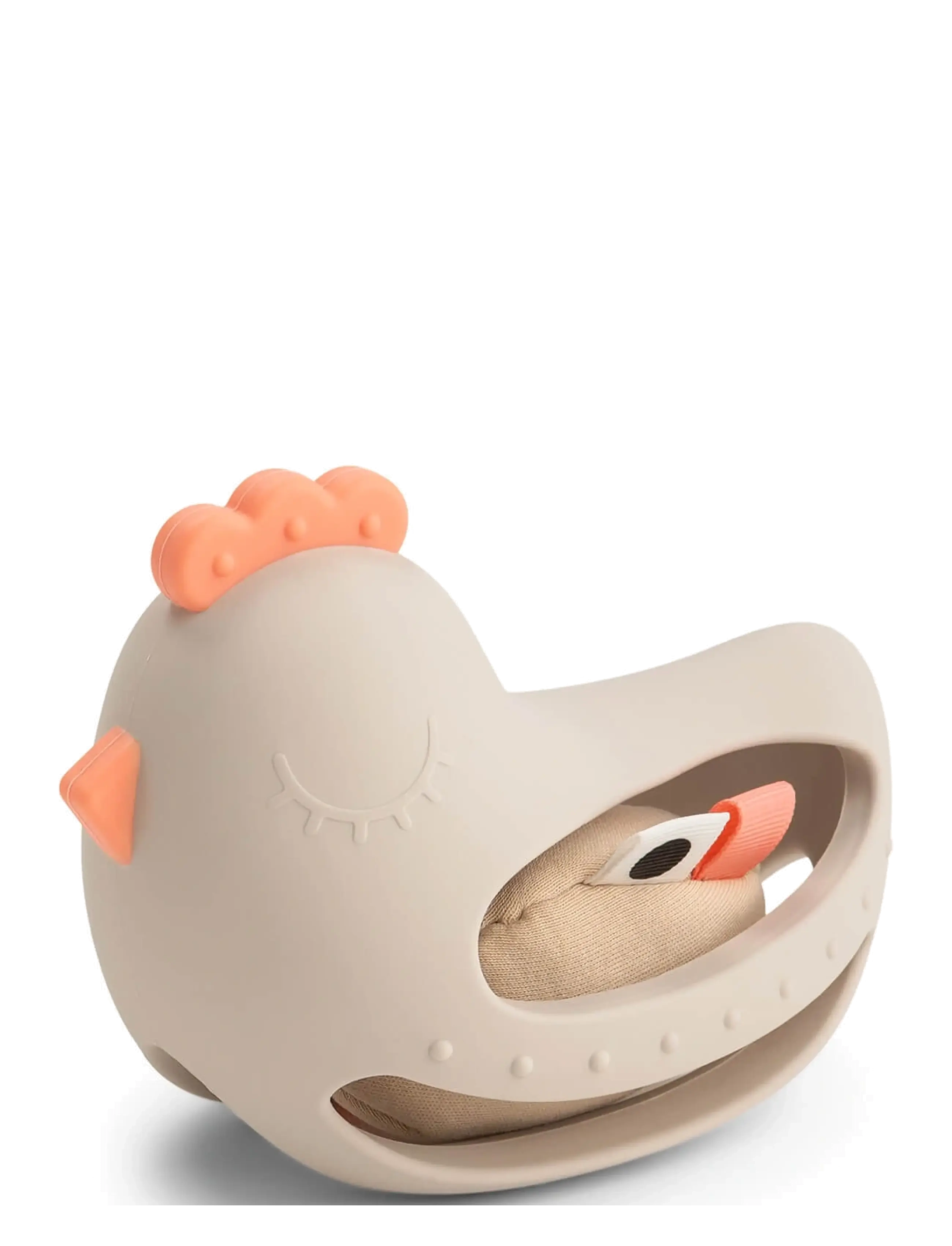 Done by Deer Grip & teether toy w/rattle Clucky Sand - Motorikk-leketøy - SAND / beige