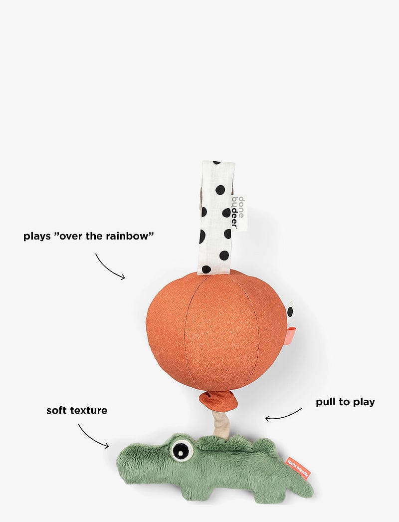 Done by Deer - Musical toy Happy clouds Croco Green - speldosor - green - 2