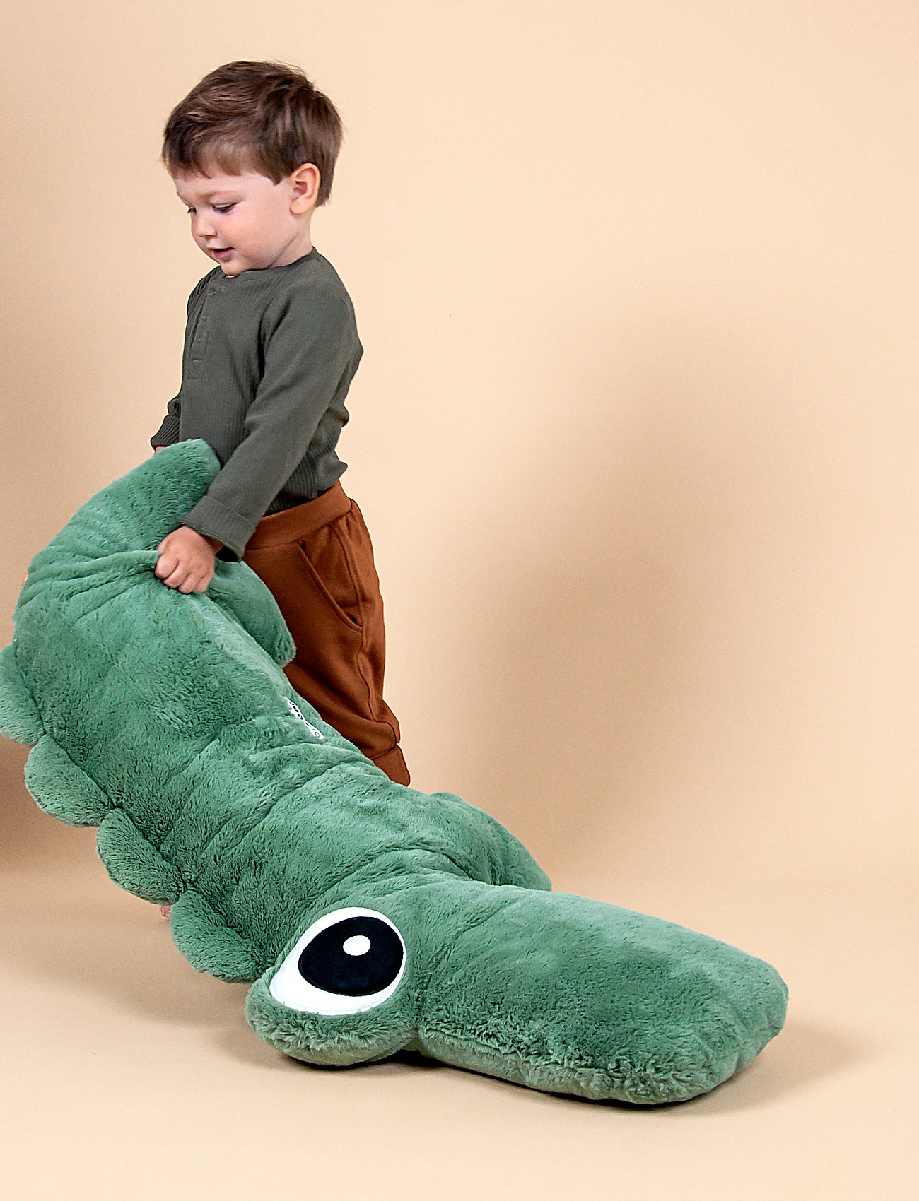 Done by Deer Cuddle Friend Big Croco Green, Børn, Stuffed Dyr, Grøn, Str: 100 CM