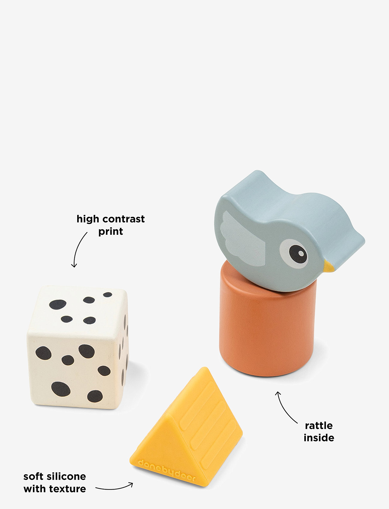 Done by Deer - Sensory block set 4 pcs Birdee Colour mix - interactive toys - colour mix - 2