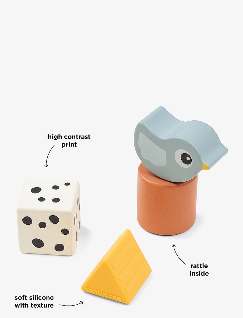 Done by Deer - Sensory block set 4 pcs Birdee Colour mix - interactive toys - colour mix - 2
