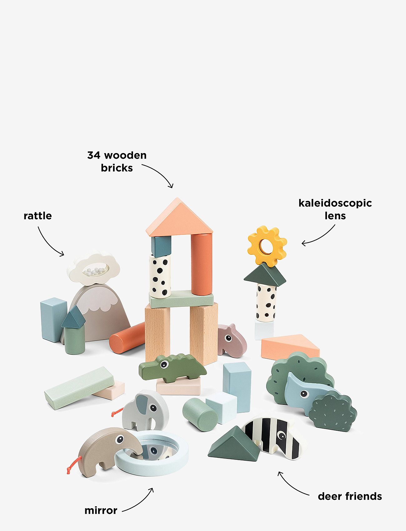 Done by Deer - Building block set 34 pcs Deer friends Colour mix - geschenke unter chf 100 - colour mix - 4