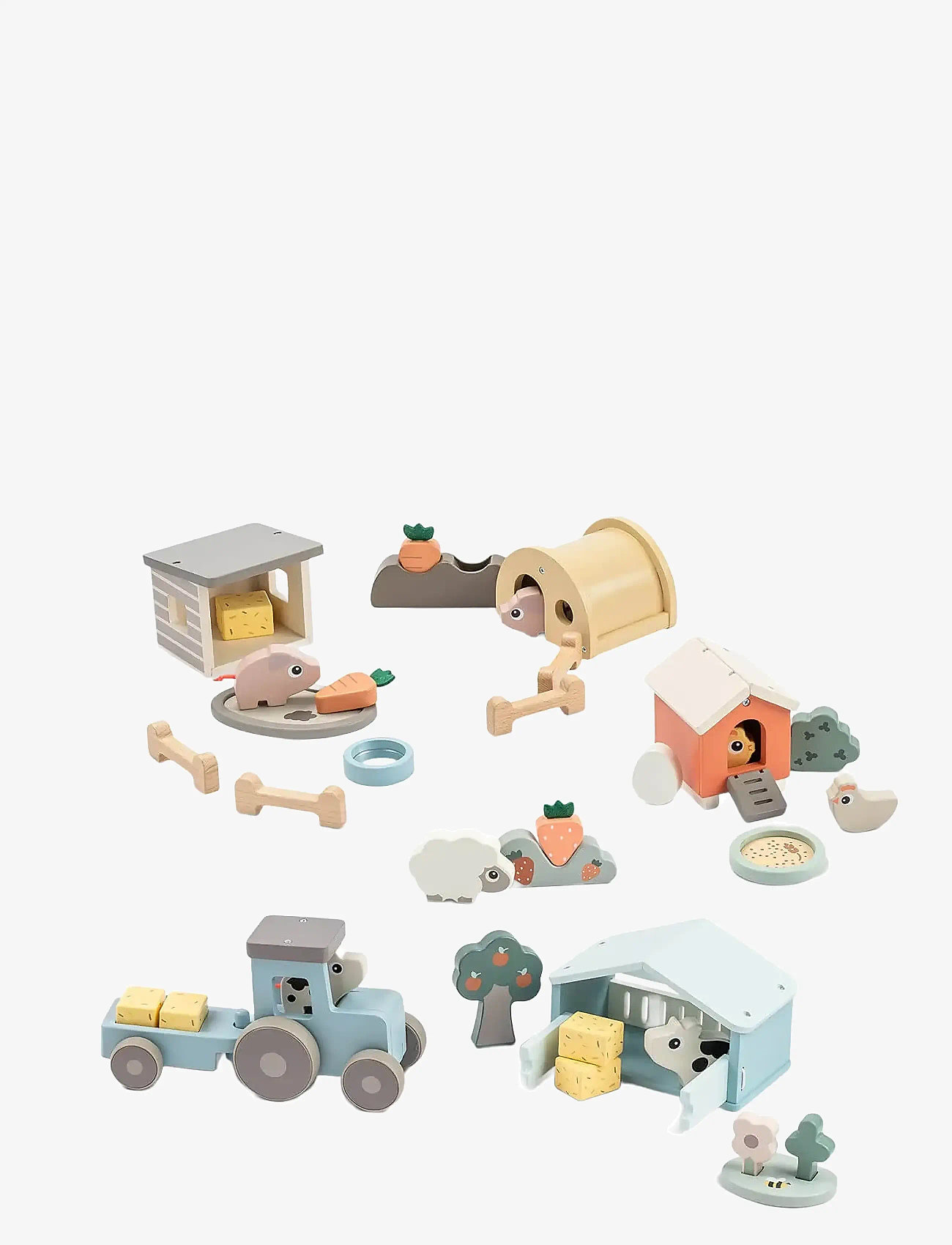 Done by Deer - Tiny farm play set Dotti Colour mix - holzfiguren - colour mix - 3