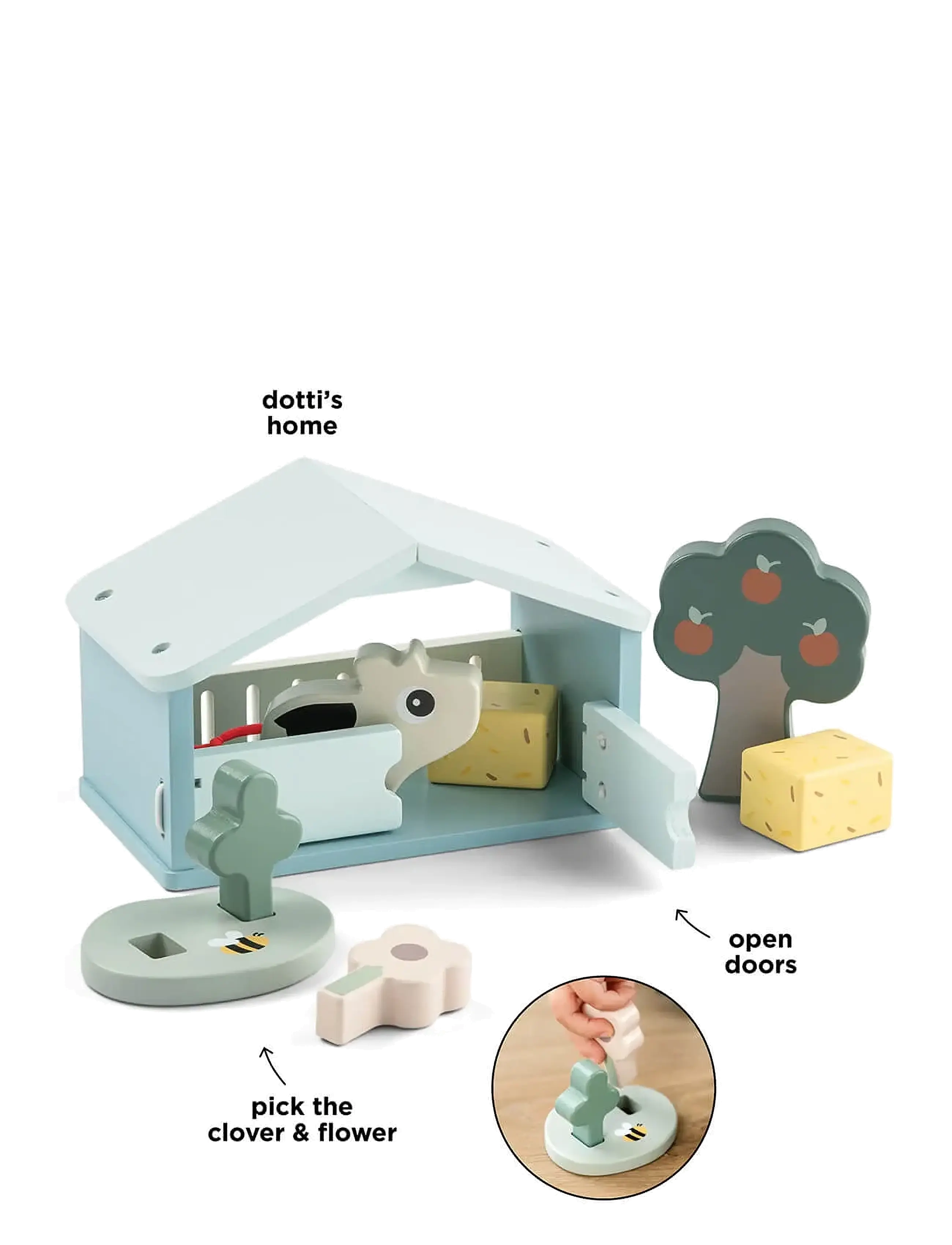 Done by Deer - Tiny farm play set Dotti Colour mix - wooden figures - colour mix - 4