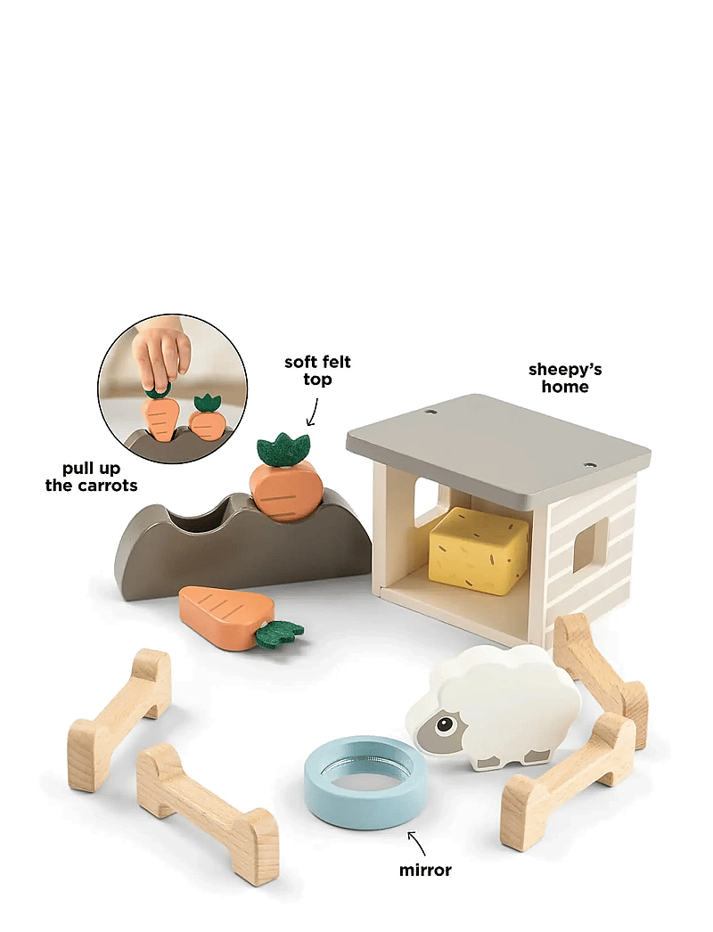 Done by Deer - Tiny farm play set Sheepy Colour mix - träfigurer - colour mix - 4