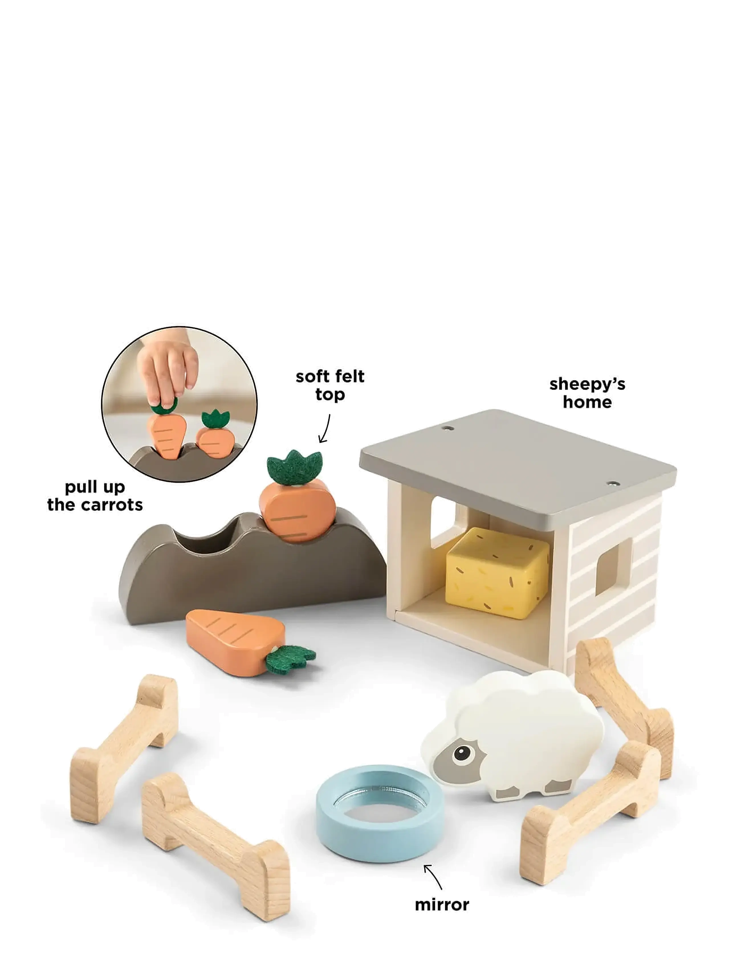 Done by Deer - Tiny farm play set Sheepy Colour mix - wooden figures - colour mix - 4