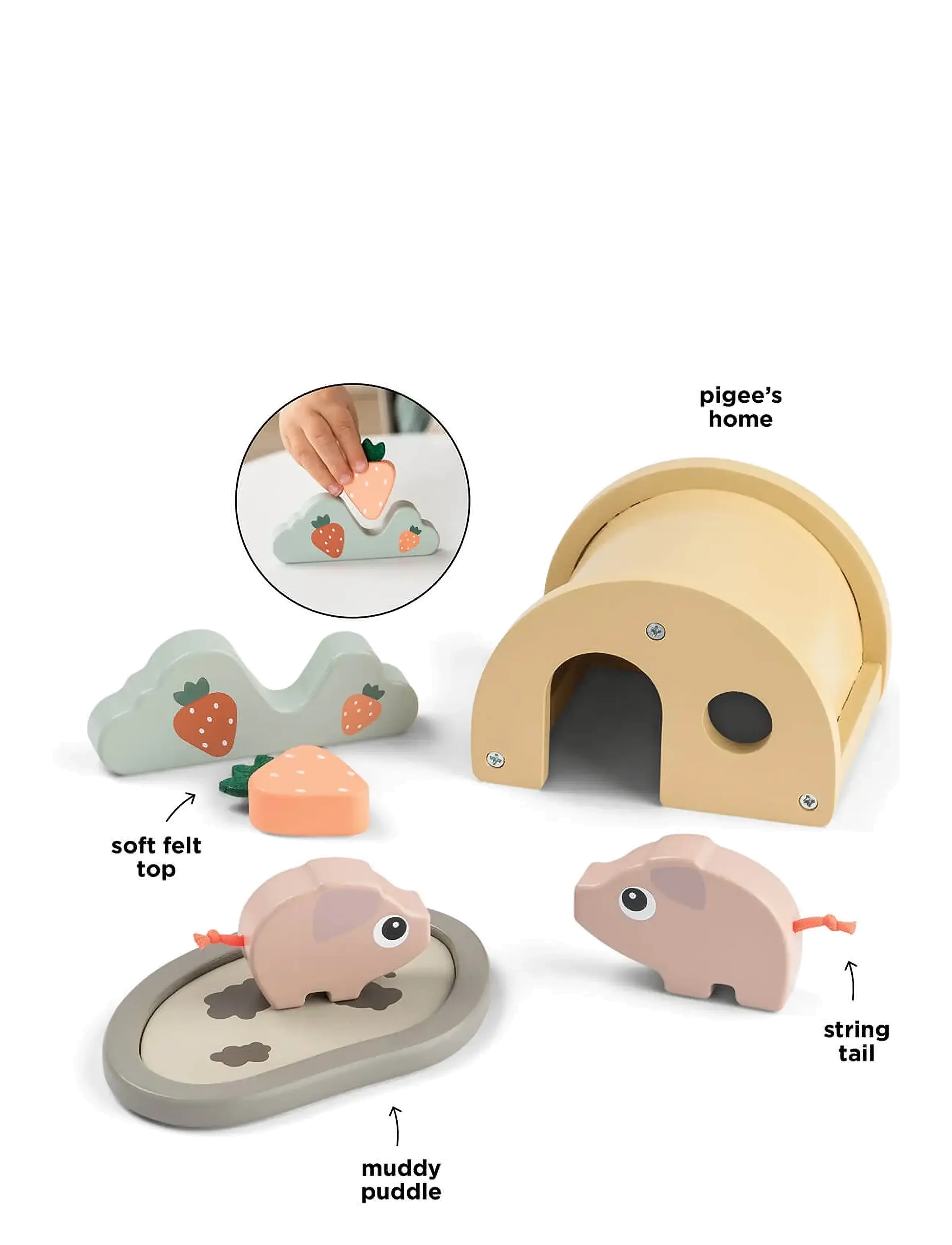 Done by Deer - Tiny farm play set Pigee Colour mix - animals - colour mix - 4