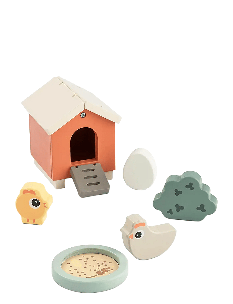 Done by Deer - Tiny farm play set Clucky Colour mix - träfigurer - colour mix - 1