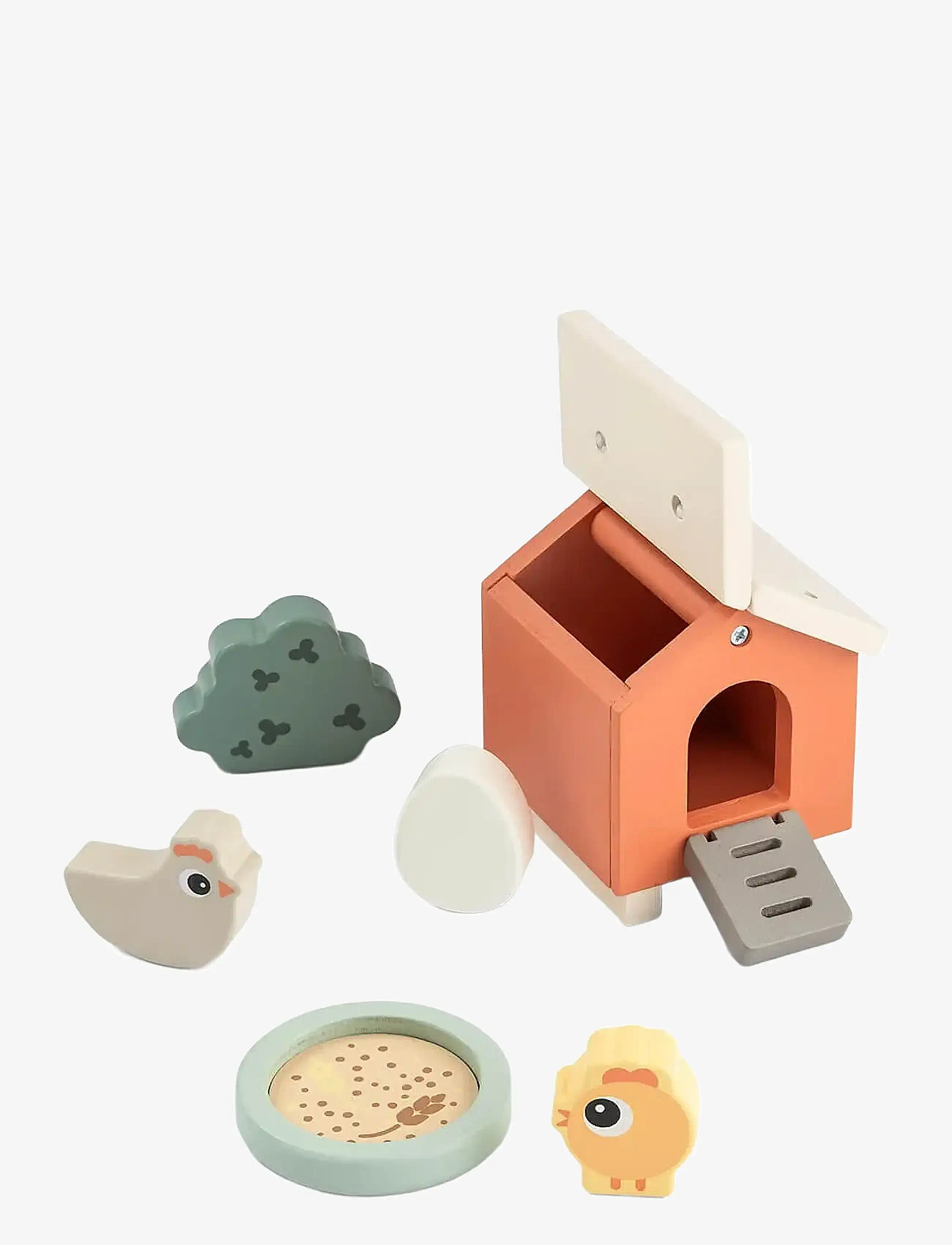 Done by Deer - Tiny farm play set Clucky Colour mix - träfigurer - colour mix - 2