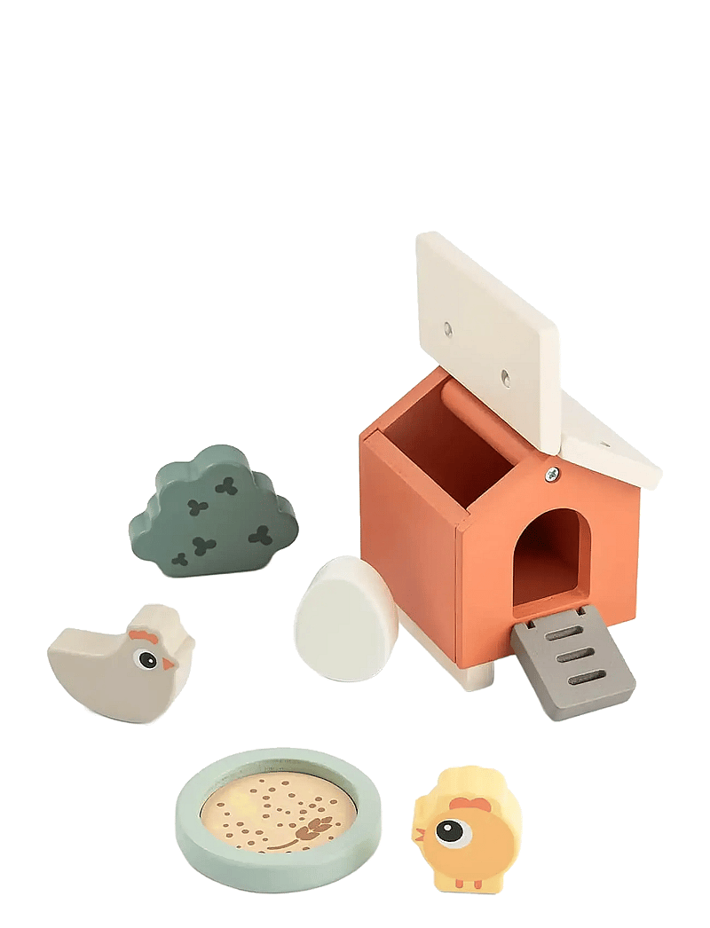 Done by Deer - Tiny farm play set Clucky Colour mix - träfigurer - colour mix - 2