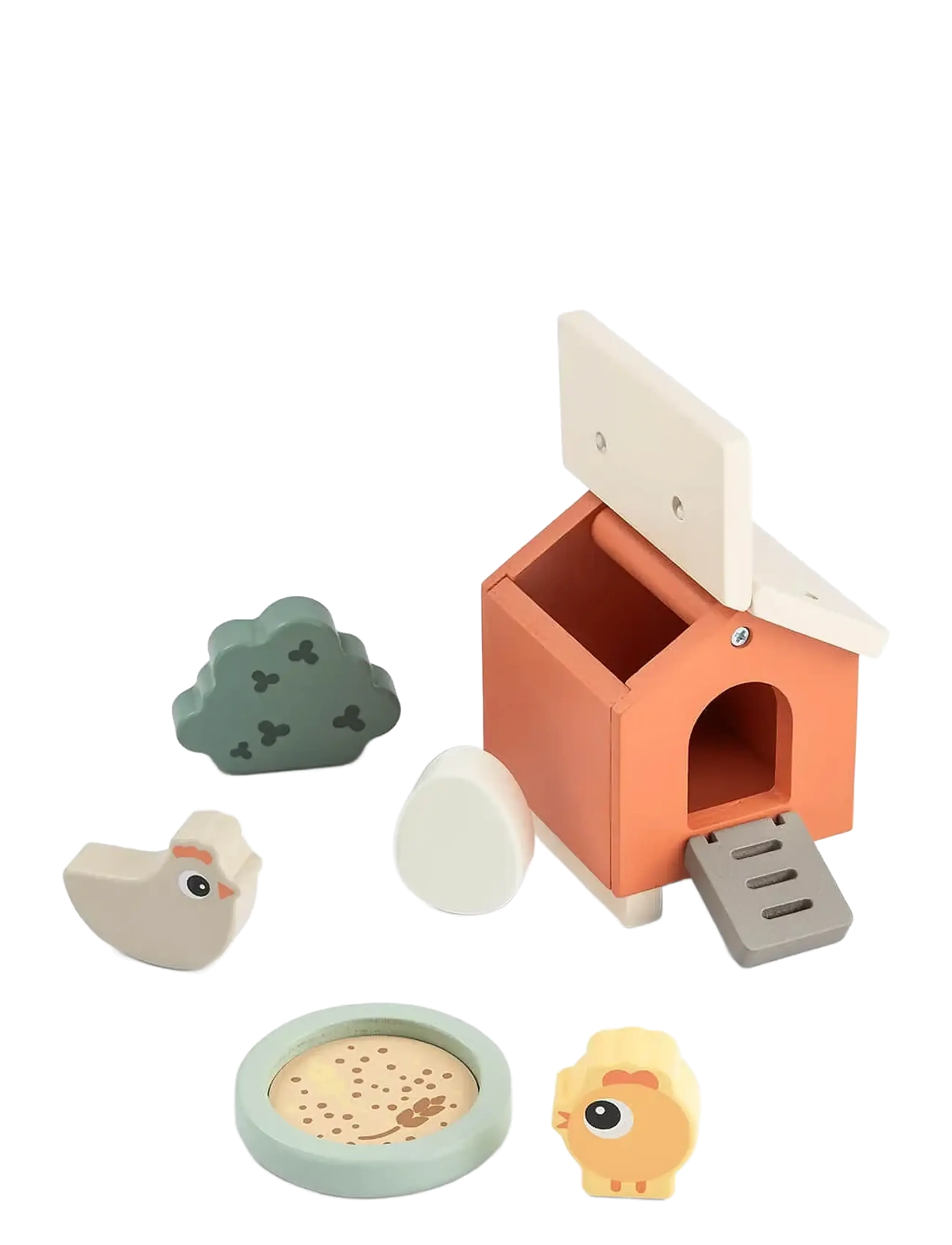 Done by Deer - Tiny farm play set Clucky Colour mix - wooden figures - colour mix - 2