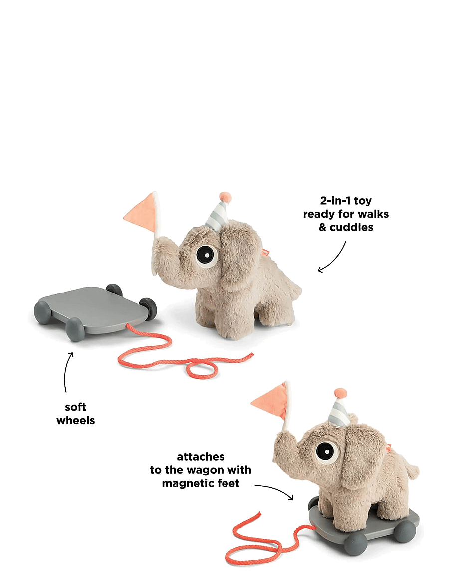 Done by Deer - Pull along 2-in-1 toy Elphee Sand - traukiami žaislai - sand - 3