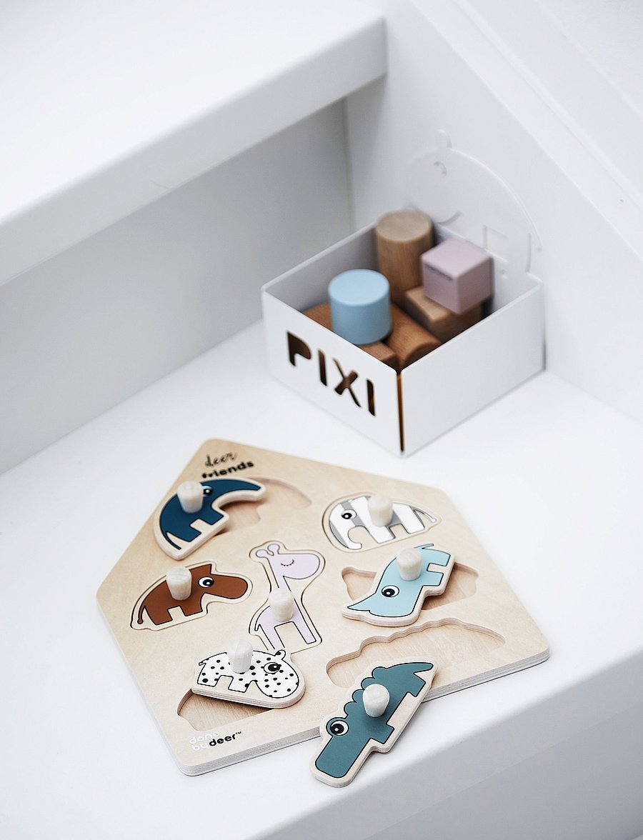 Done by Deer - Peg puzzle Deer friends Colour mix - holzpuzzles - colour mix - 1