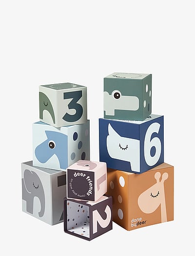 Stacking Cubes Deer Friends Colour Mix - Byggeklodser