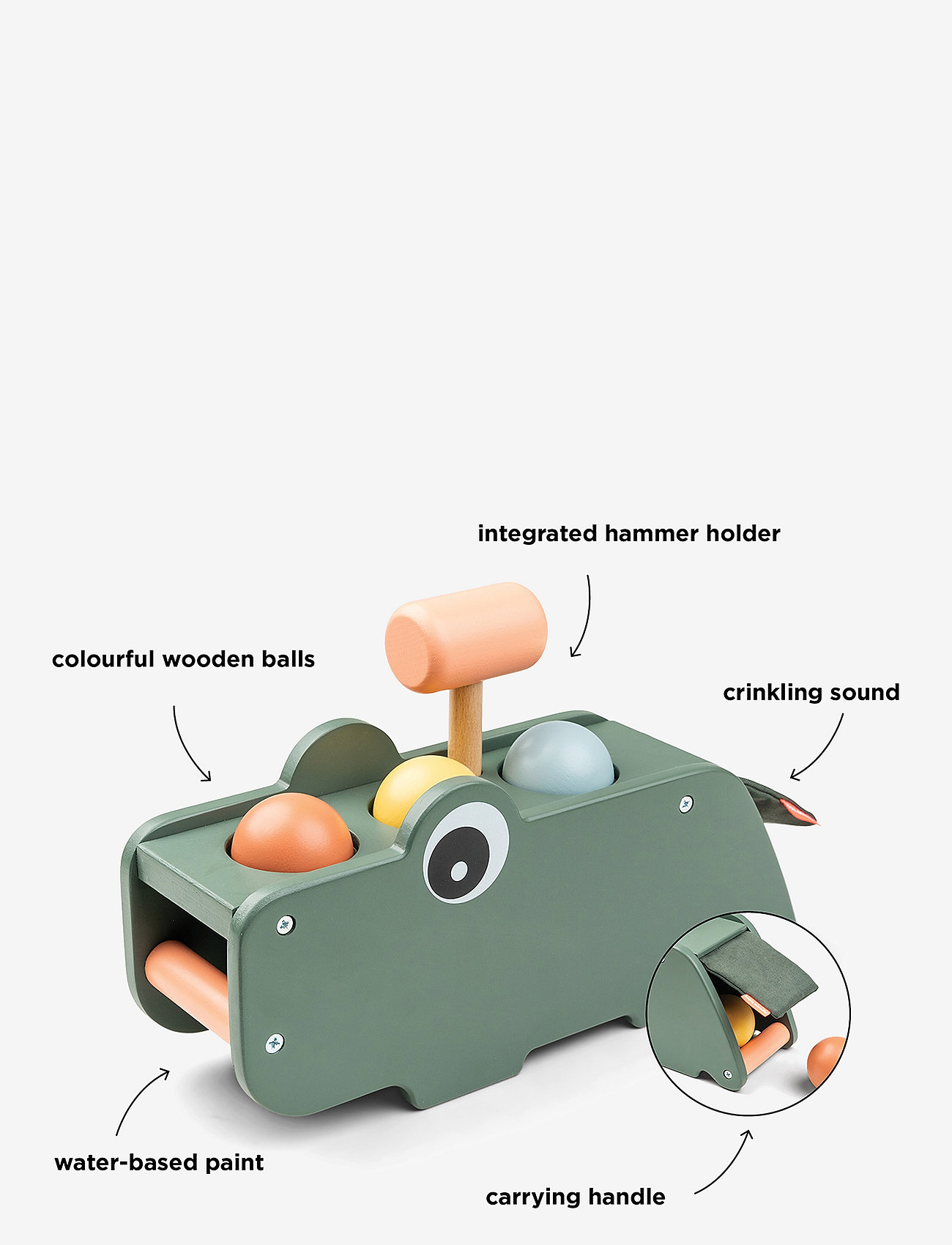 Done by Deer - Hammer board Croco Green - hammerbrætter - green - 4