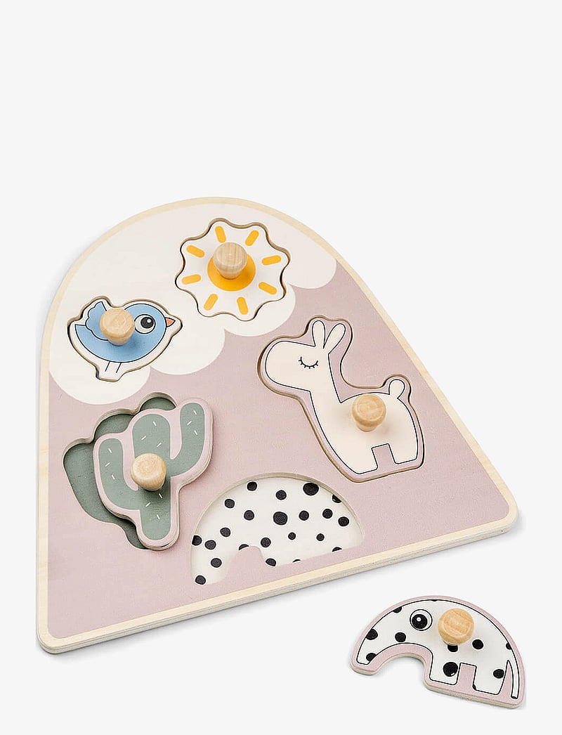 Done by Deer - Peg puzzle Lalee Sand - knoppussel - sand - 0