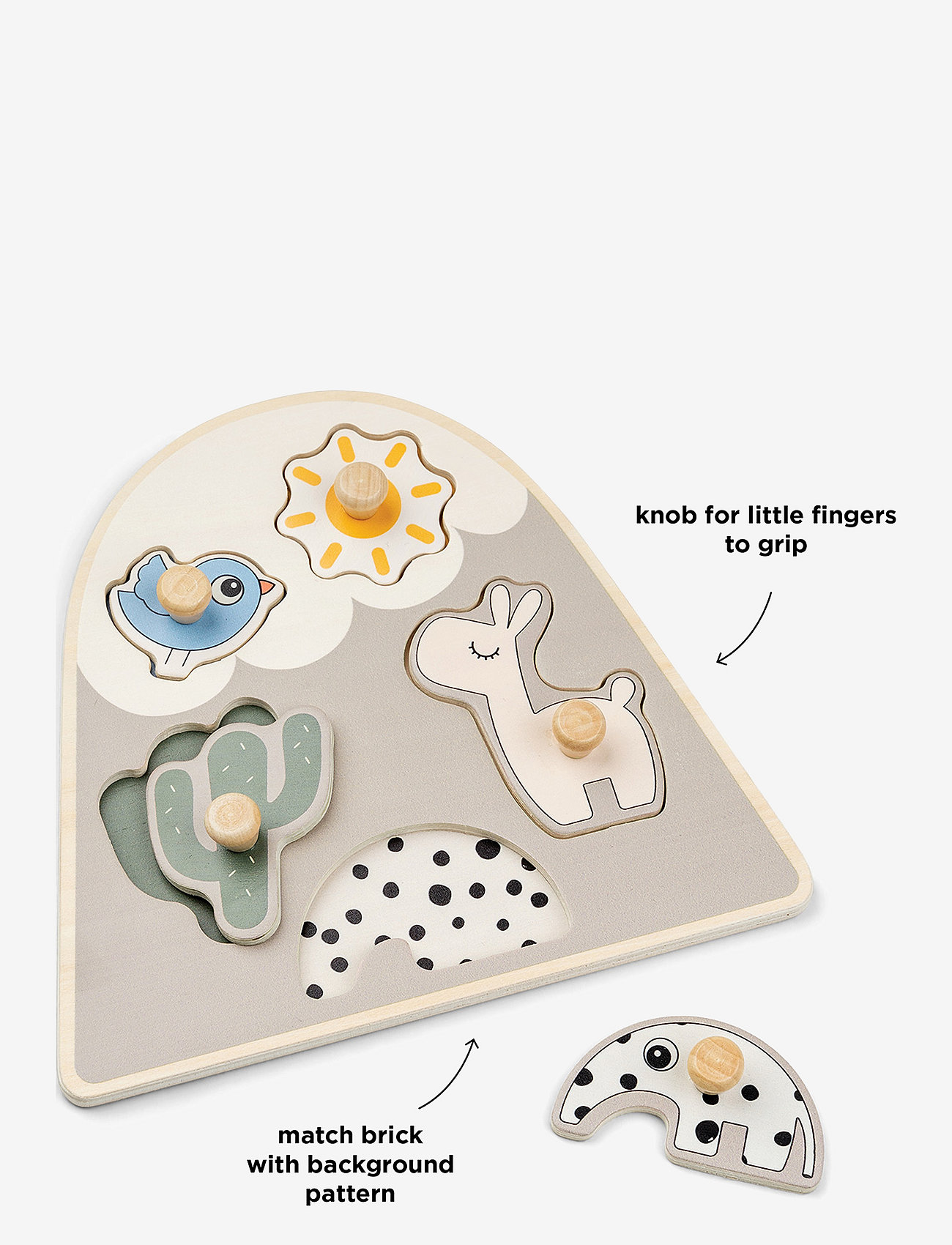 Done by Deer - Peg puzzle Lalee Sand - holzpuzzles - sand - 1