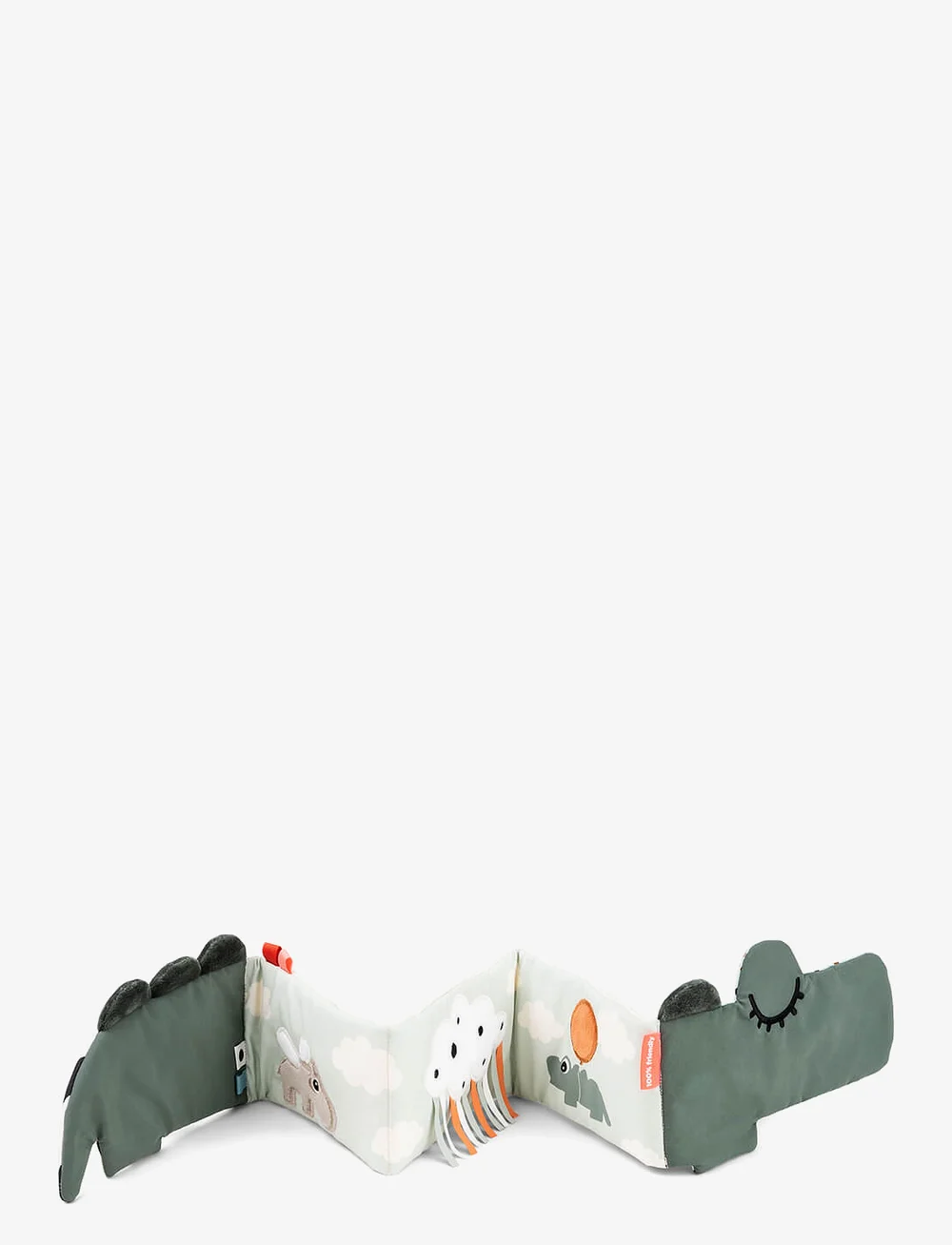 Done by Deer - Fold-out soft book Croco Green - babyböcker - green - 1